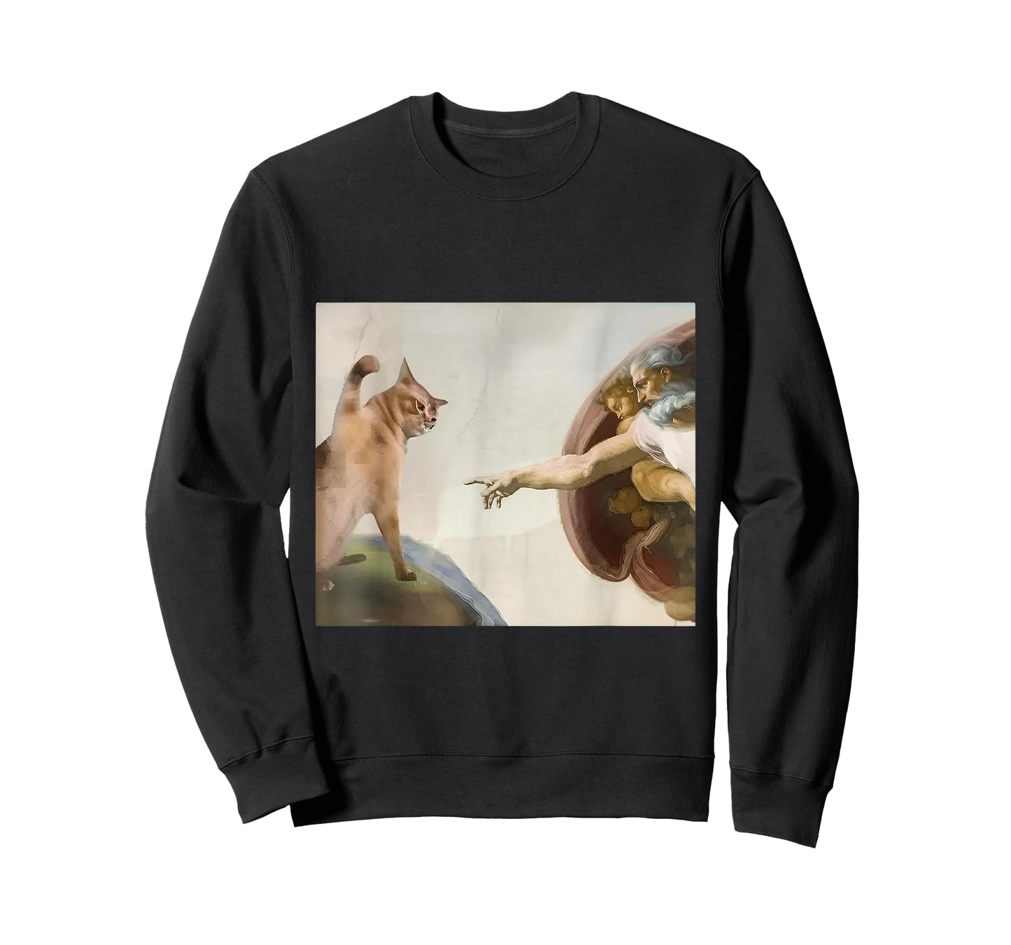 Almighty Slap Funny Cat God Creation Of Adam Meme Cat Lovers T-Shirt