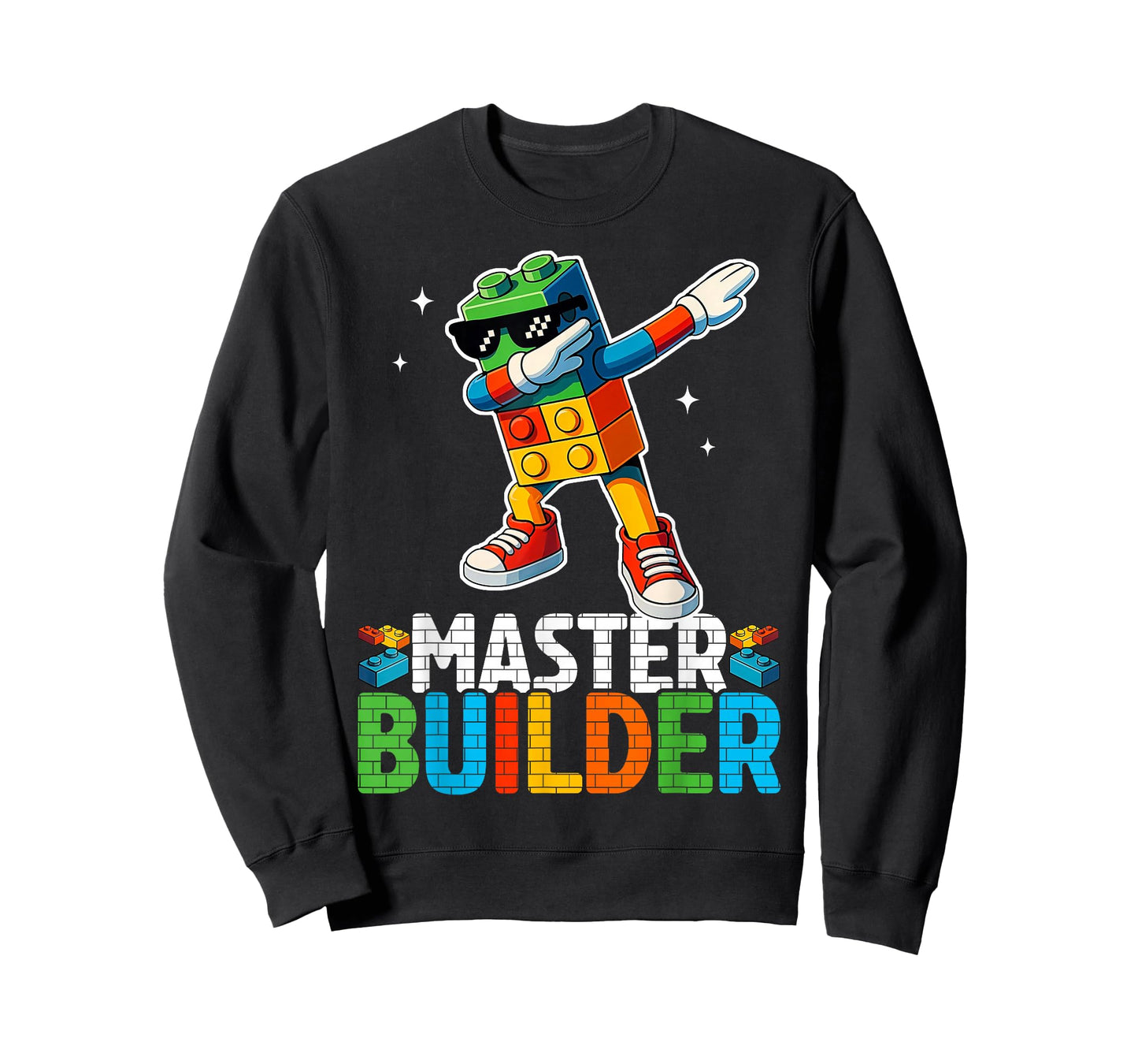 Dabbing Blocks Bricks Building Kids Boys Master Builder T-Shirt