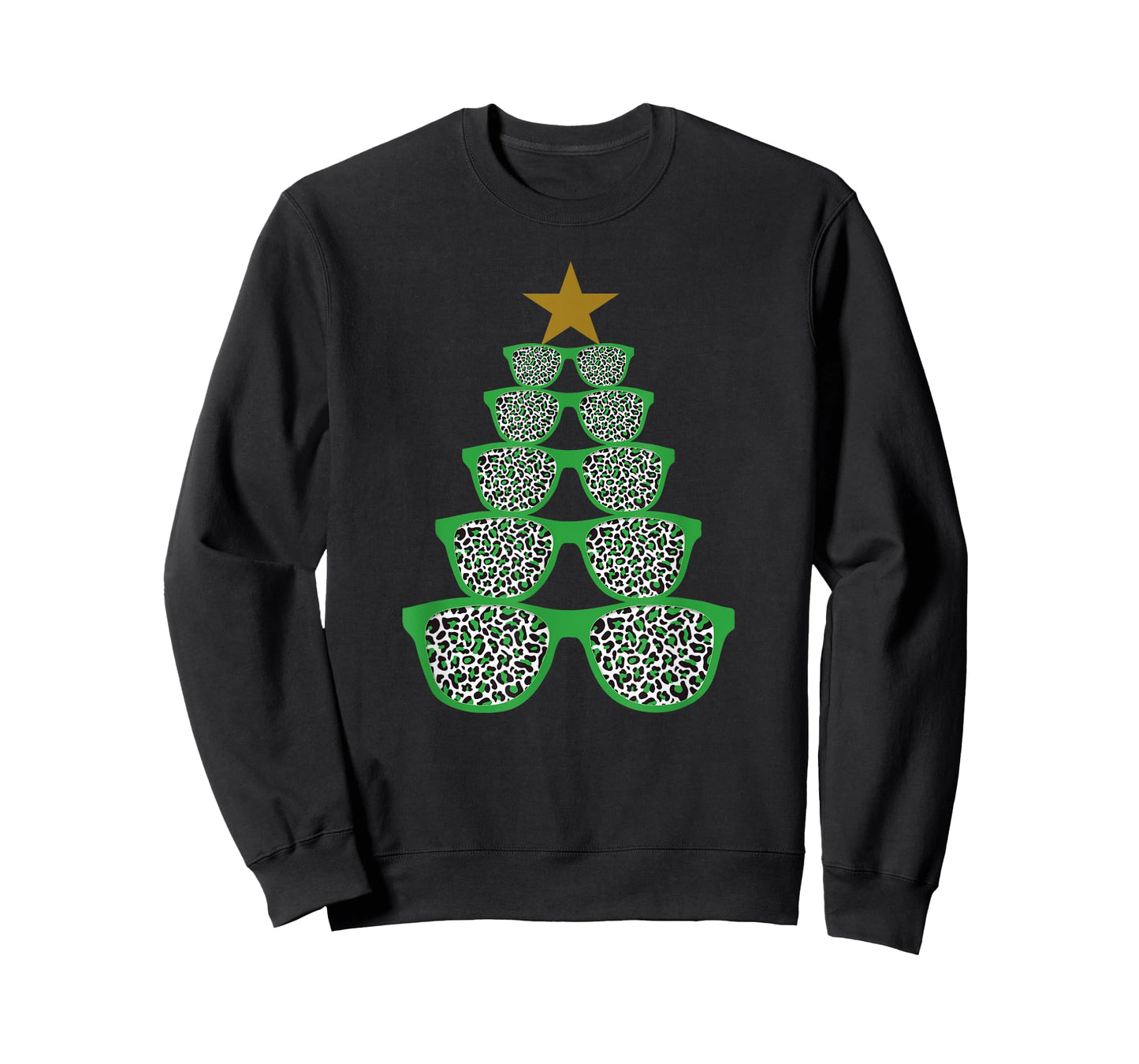 Cute Sunglasses Optometrist Christmas Tree Leopard Optician T-Shirt