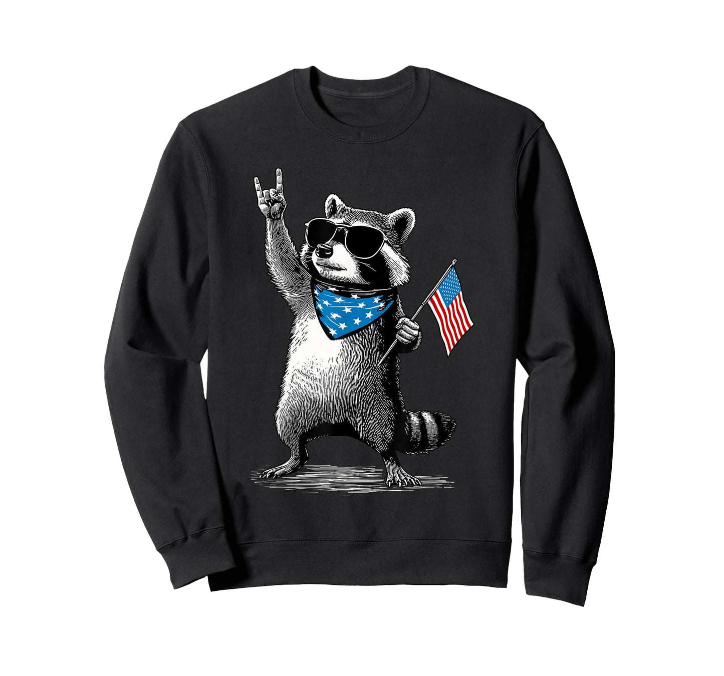 USA Patriotic Raccoon Men Women Kids Funny 4th of July T-Shirt
