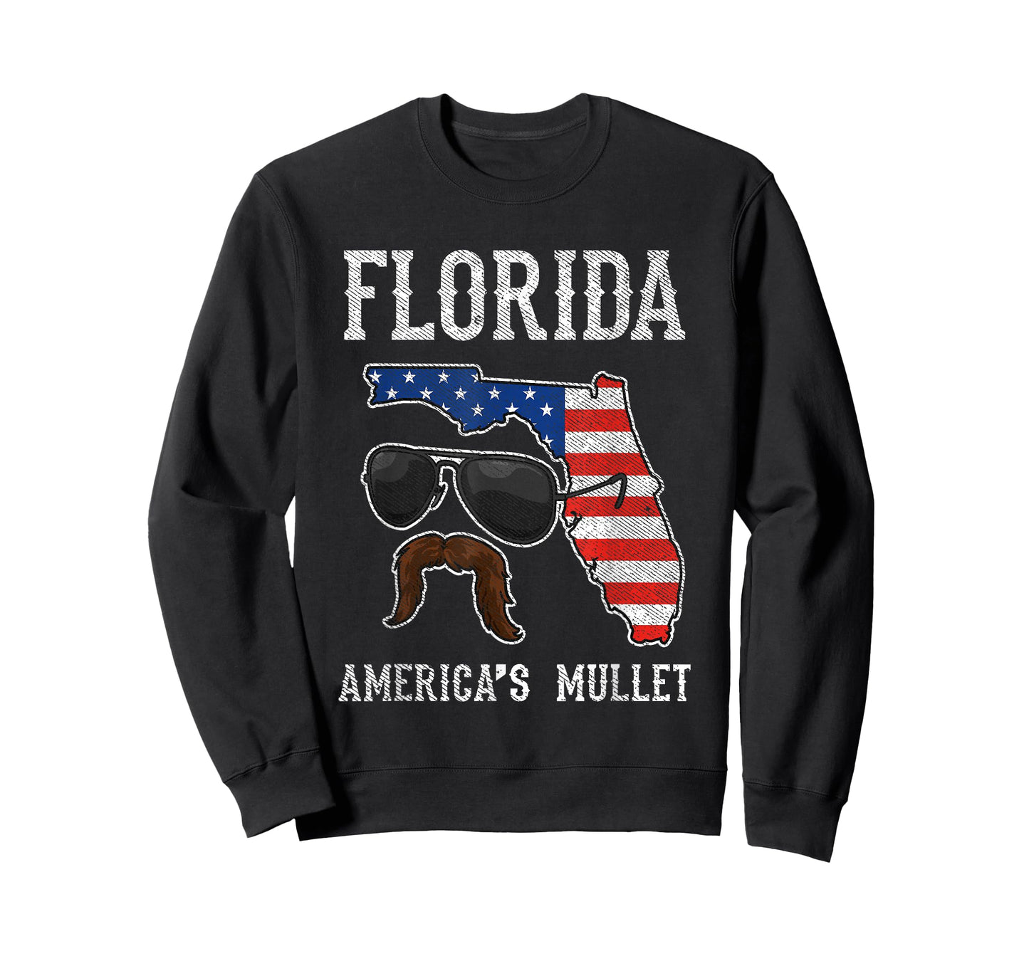 Florida America's Mullet Funny Patriotic American Flag T-Shirt Small