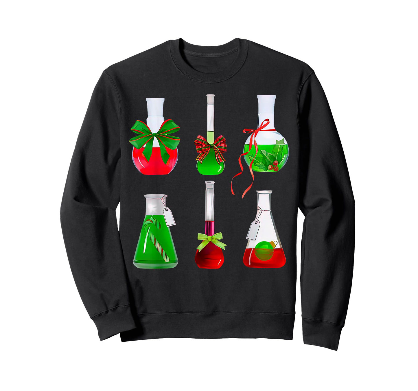 Coquette Bow Beakers Chemistry Lab Tech Scientist Christmas T-Shirt