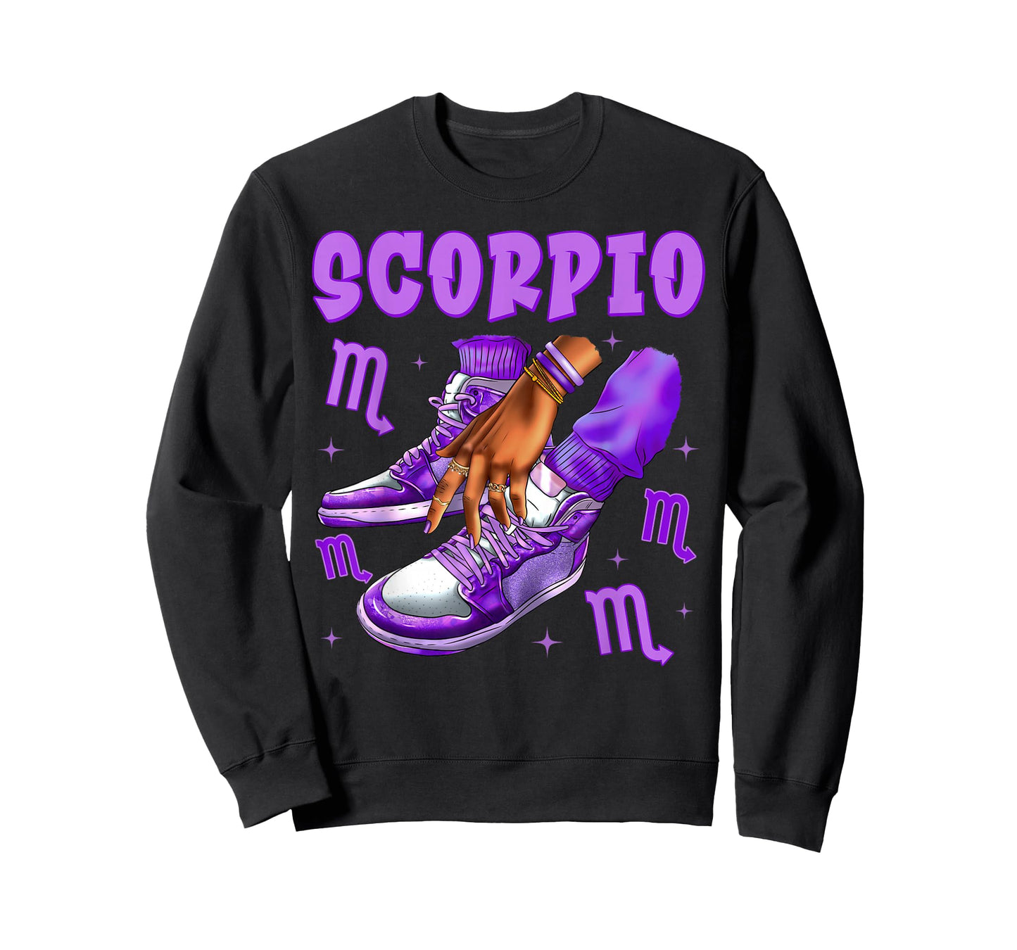 Scorpio Girl Birthday Black Woman Sneakers Zodiac Sign T-Shirt