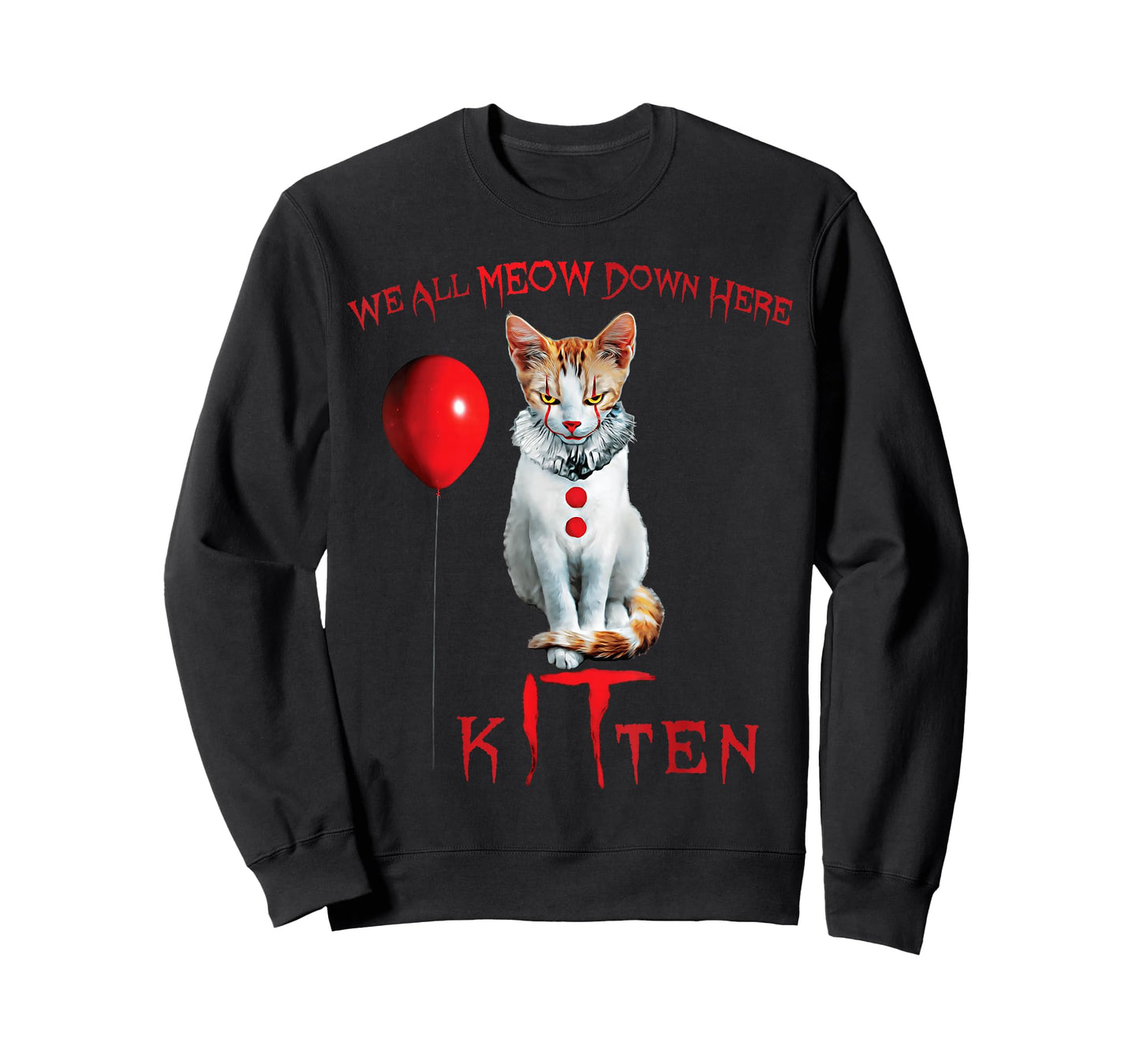 We All Meow Clown Cat Kitten Halloween Funny Cute T-Shirt
