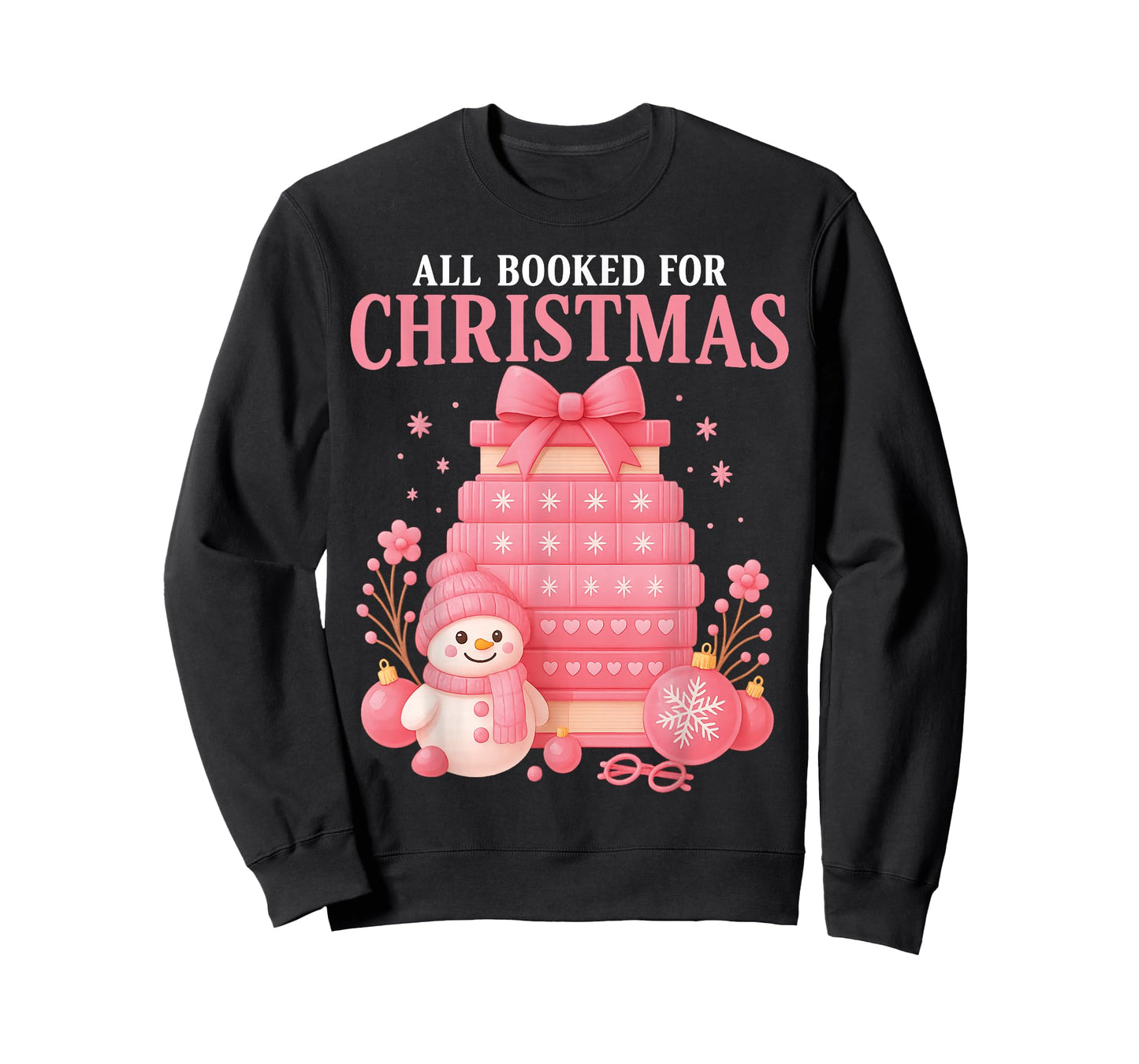 All Booked for Christmas Bookish Tee Librarian Teacher T-Shirt