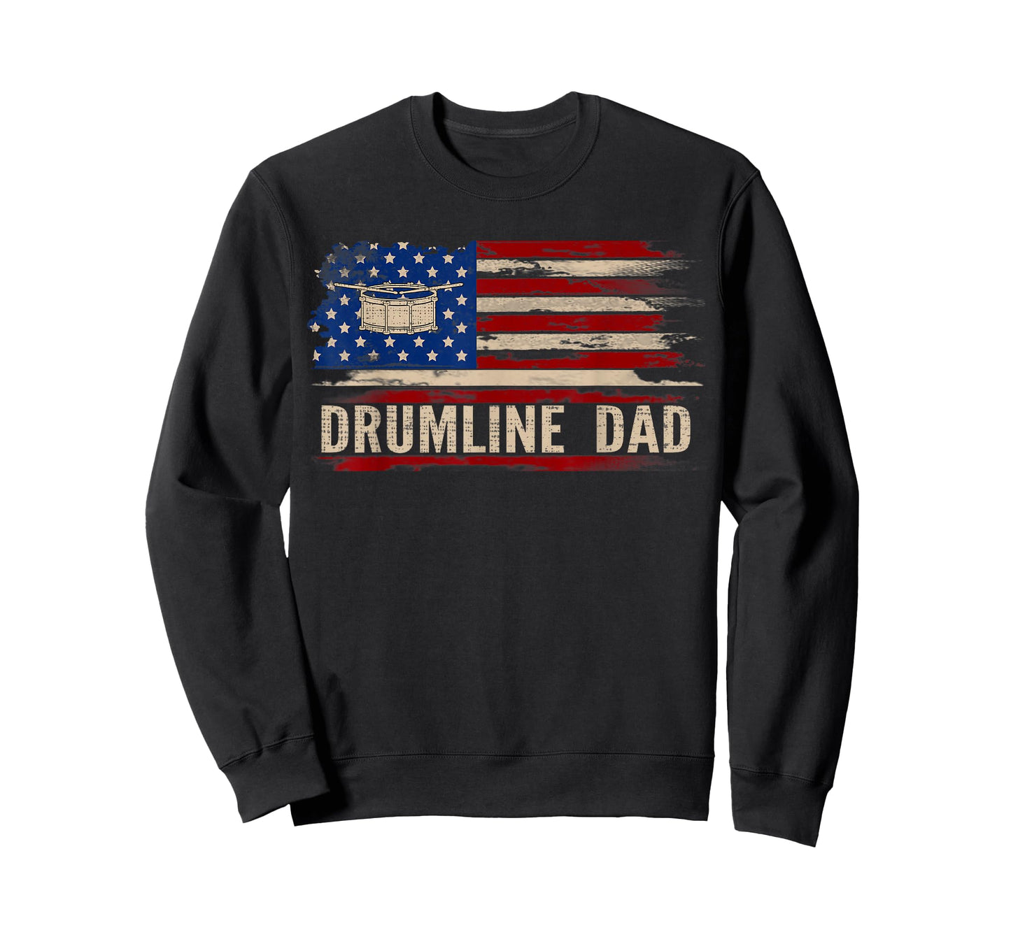 Vintage Drumline Dad American USA Flag Music Gift T-Shirt