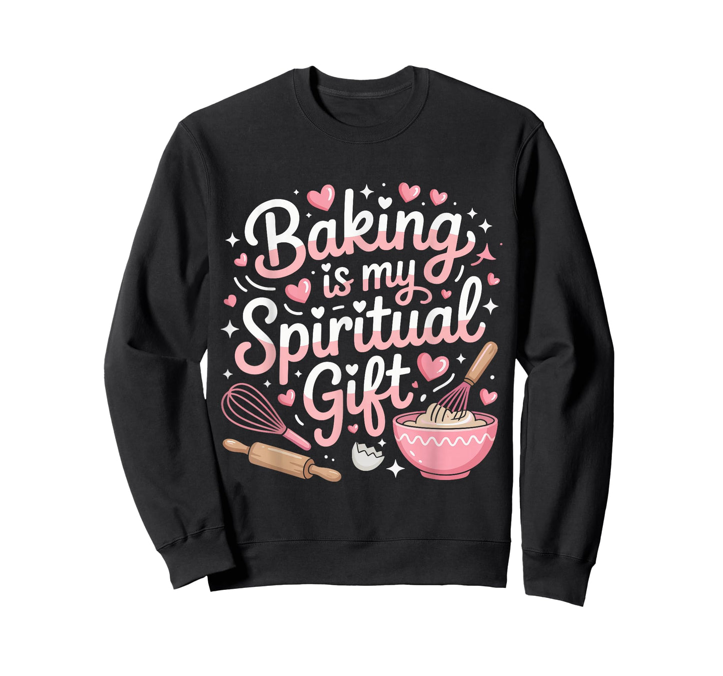 Baking Is My Spiritual Gift Pink Funny Graphic T-Shirt