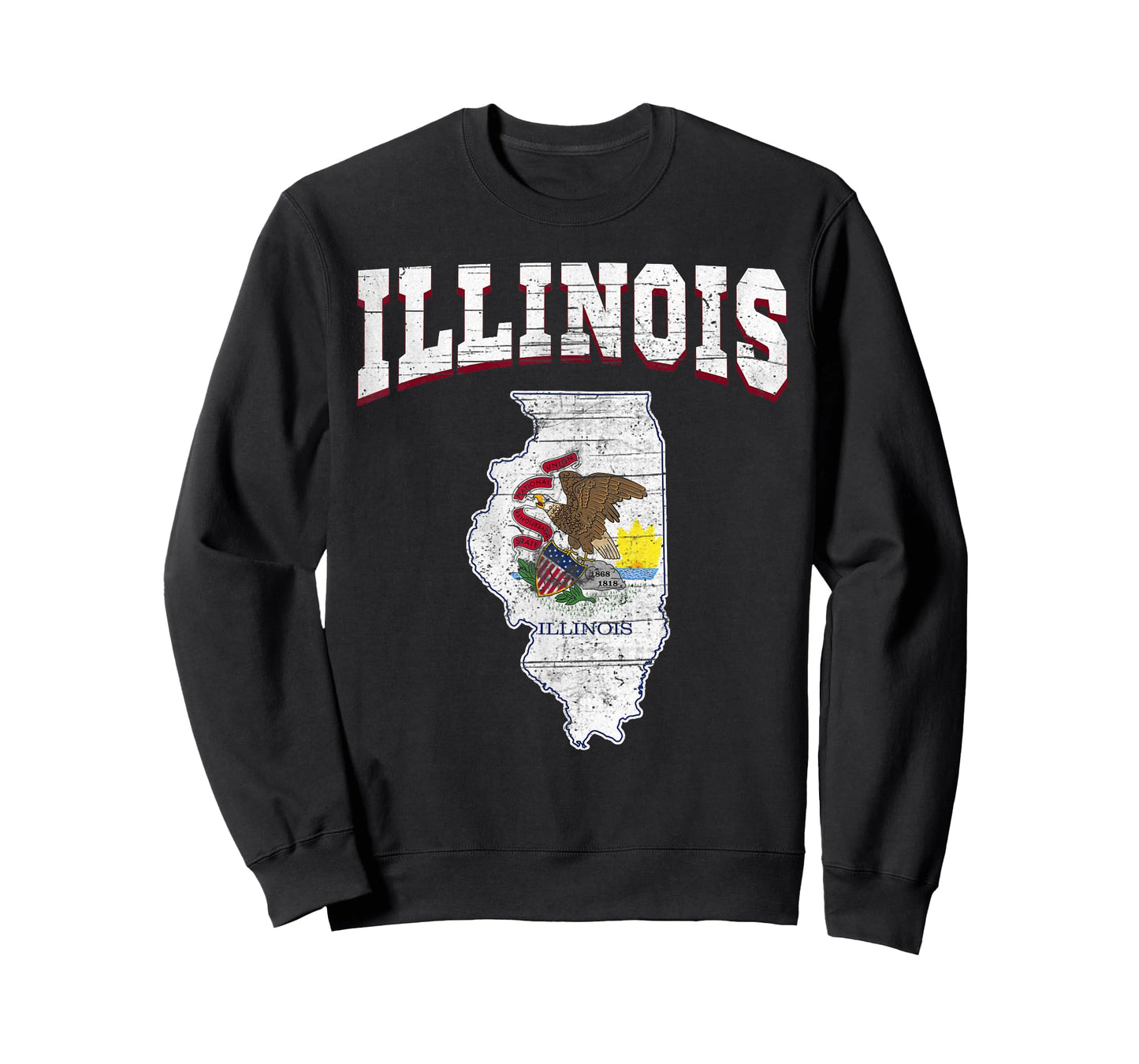 US Citizen Proud America State Flag Land Map Illinois T-Shirt