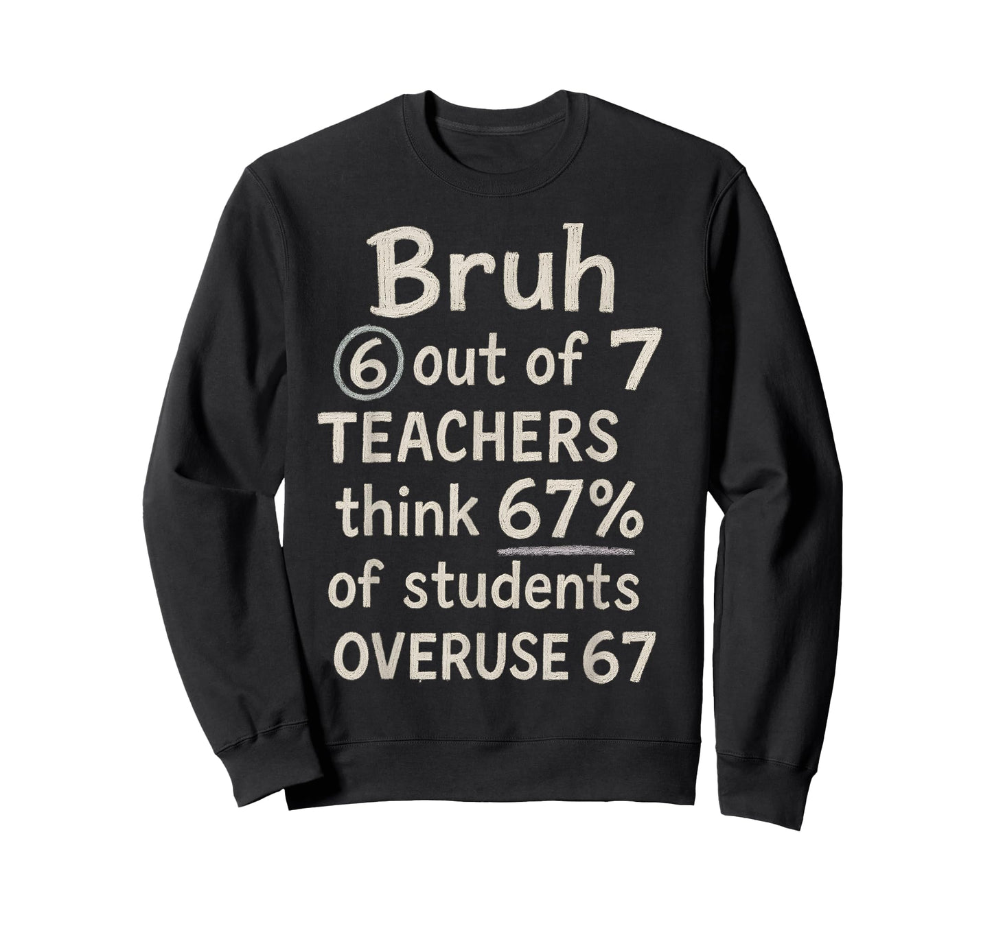 6 Out of 7 Teachers Think 67% of Students Overuse 67 Vintage T-Shirt