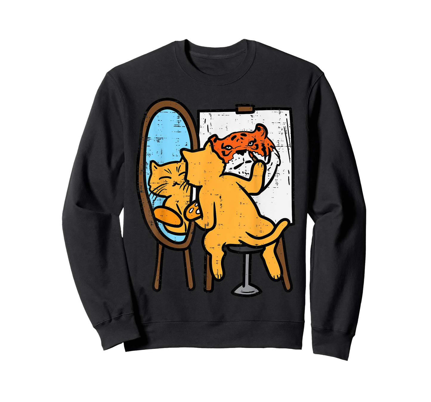 Cat Painting Tiger Funny Humor Inspirational Men Women Kids T-Shirt