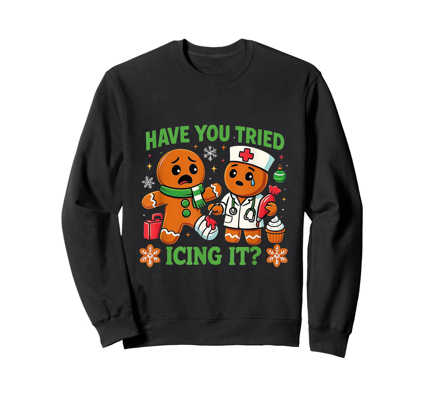 Christmas Have You Tried Icing It Gingerbread ICU Nurse T-Shirt