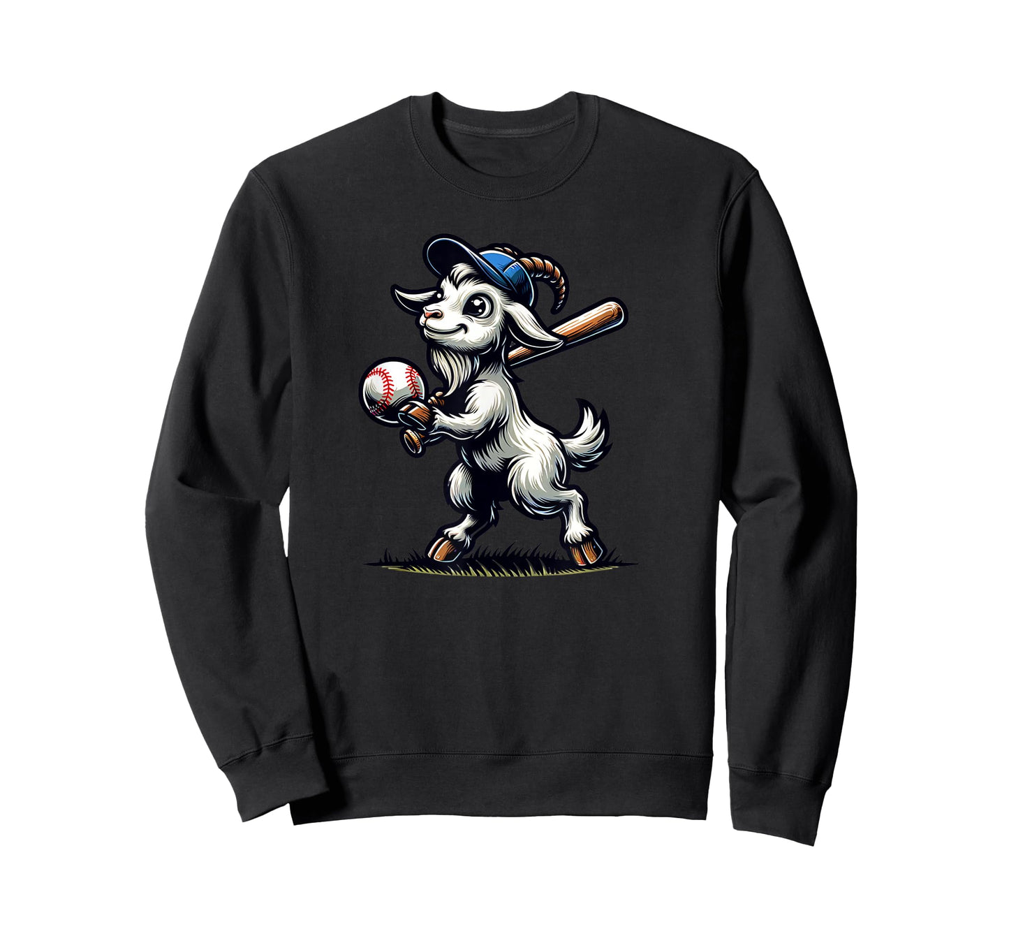 Cute Goat Playing Baseball Men Women Kids T-Shirt