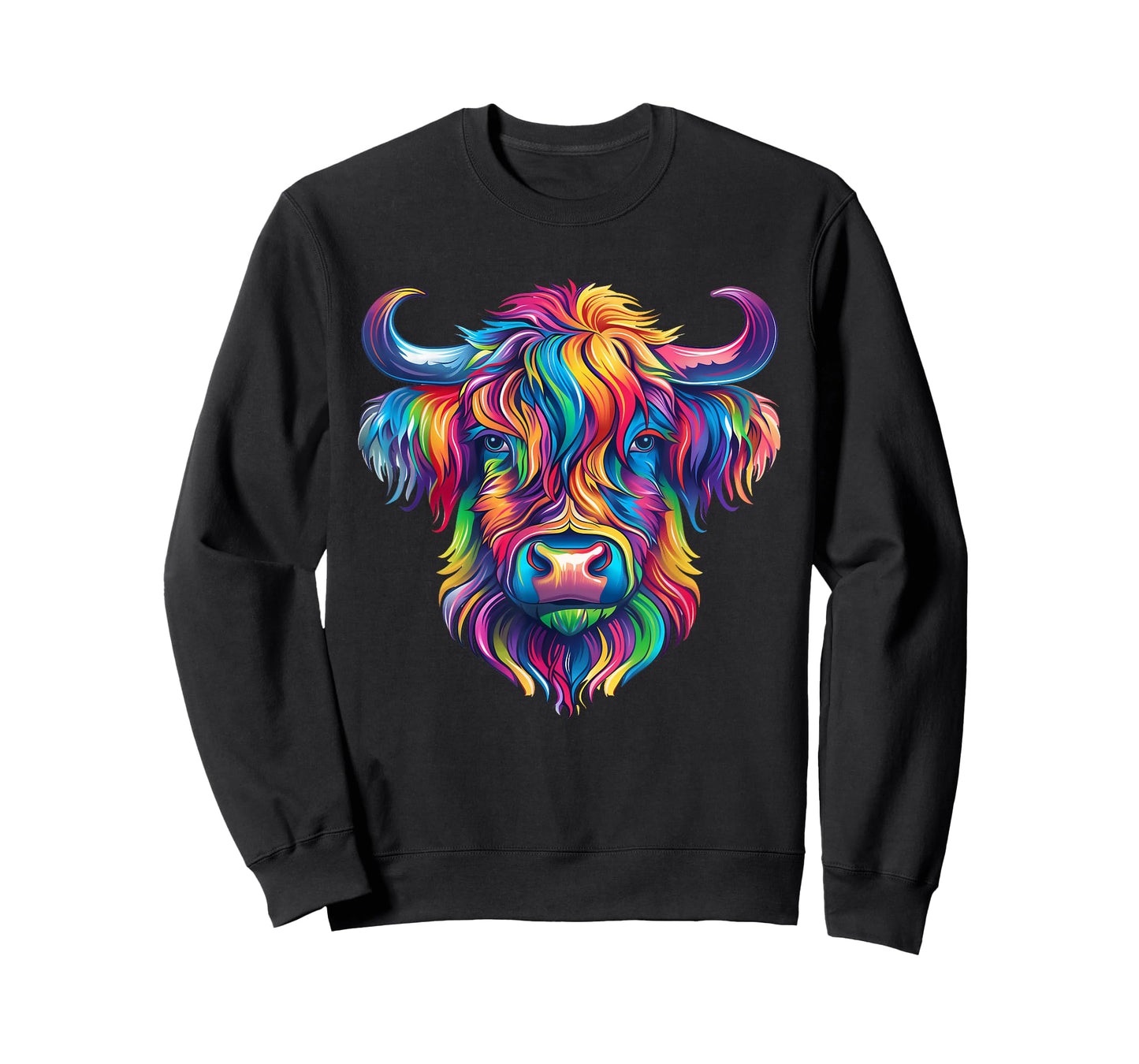 Colorful Scottish Highland Cow Face Highlander Cattle T-Shirt