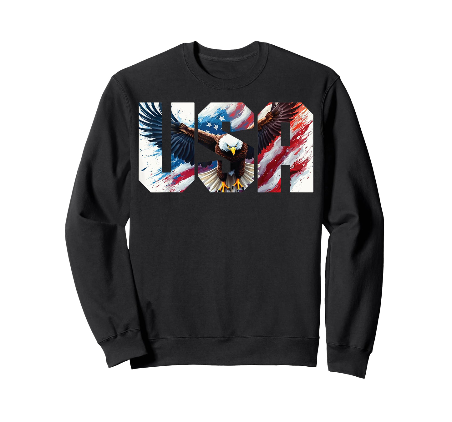 USA American Flag Women Men Bald Eagle Patriotic 4th of July T-Shirt
