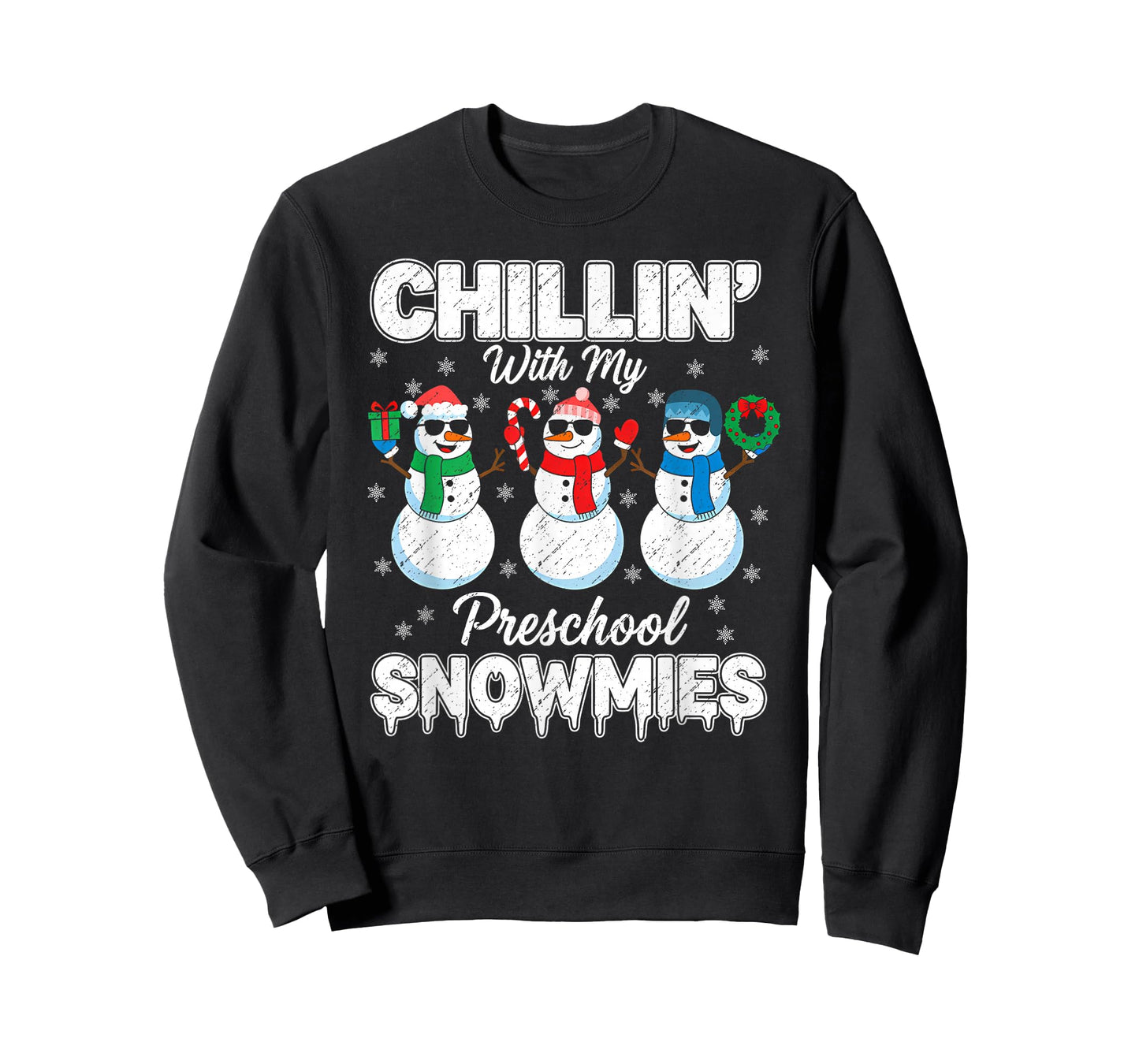 Cute Chillin with My Preschool Snowmies Christmas Teacher T-Shirt