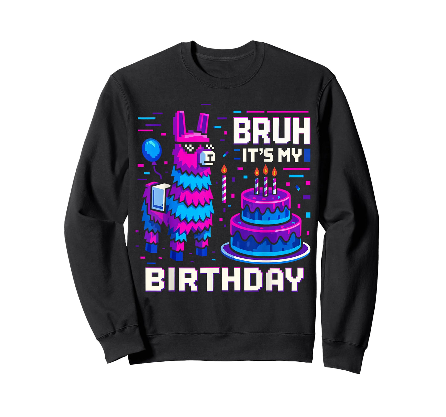 Bruh It’s My Birthday Shirt for Kids, Funny Pinata Llama T-Shirt