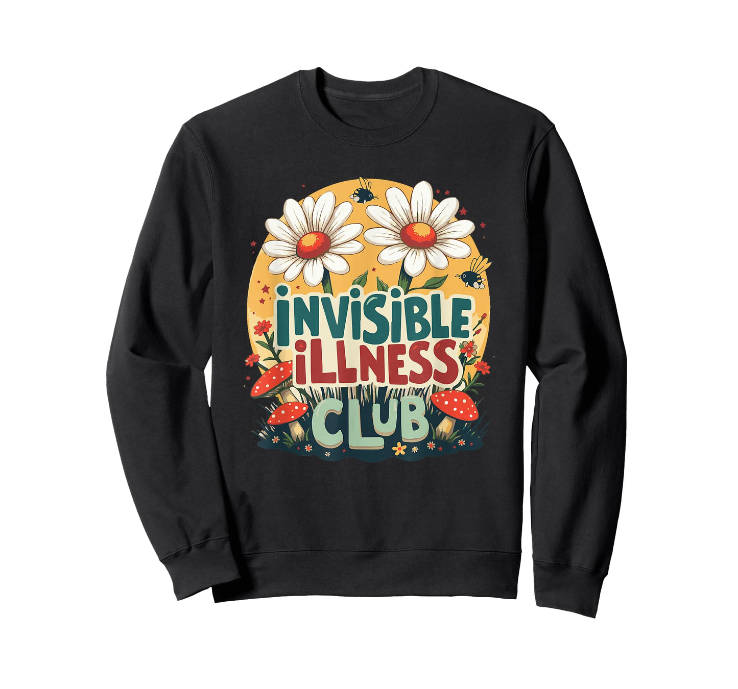 Cute Invisible Illness Social Club ,Floral Hidden Disability T-Shirt
