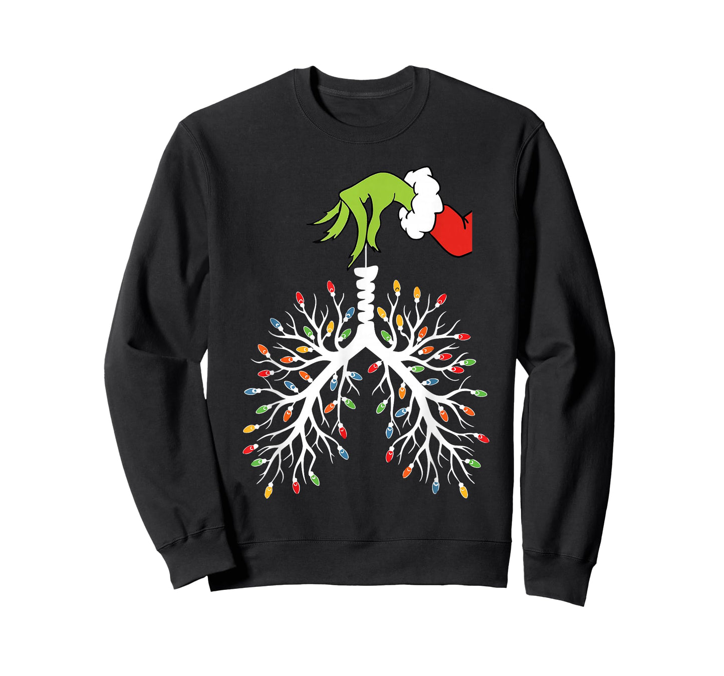 Christmas Nurse Lung Xmas Lights Funny Pulmonologist Holiday T-Shirt