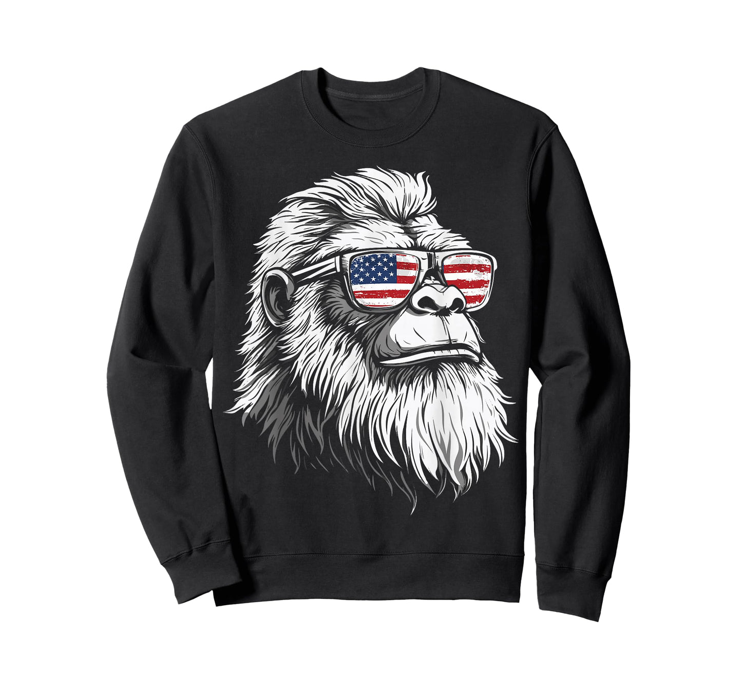 Bigfoot with Sunglasses USA Flag T-Shirt