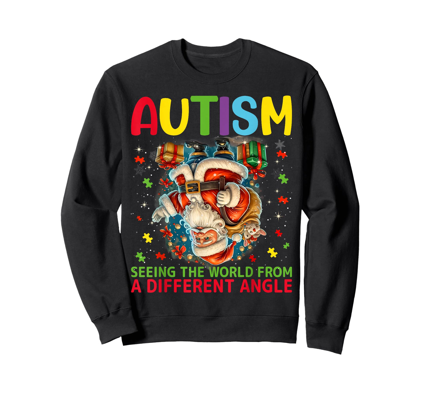 Autism Christmas Autistic Xmas Day Love Autism Awareness T-Shirt