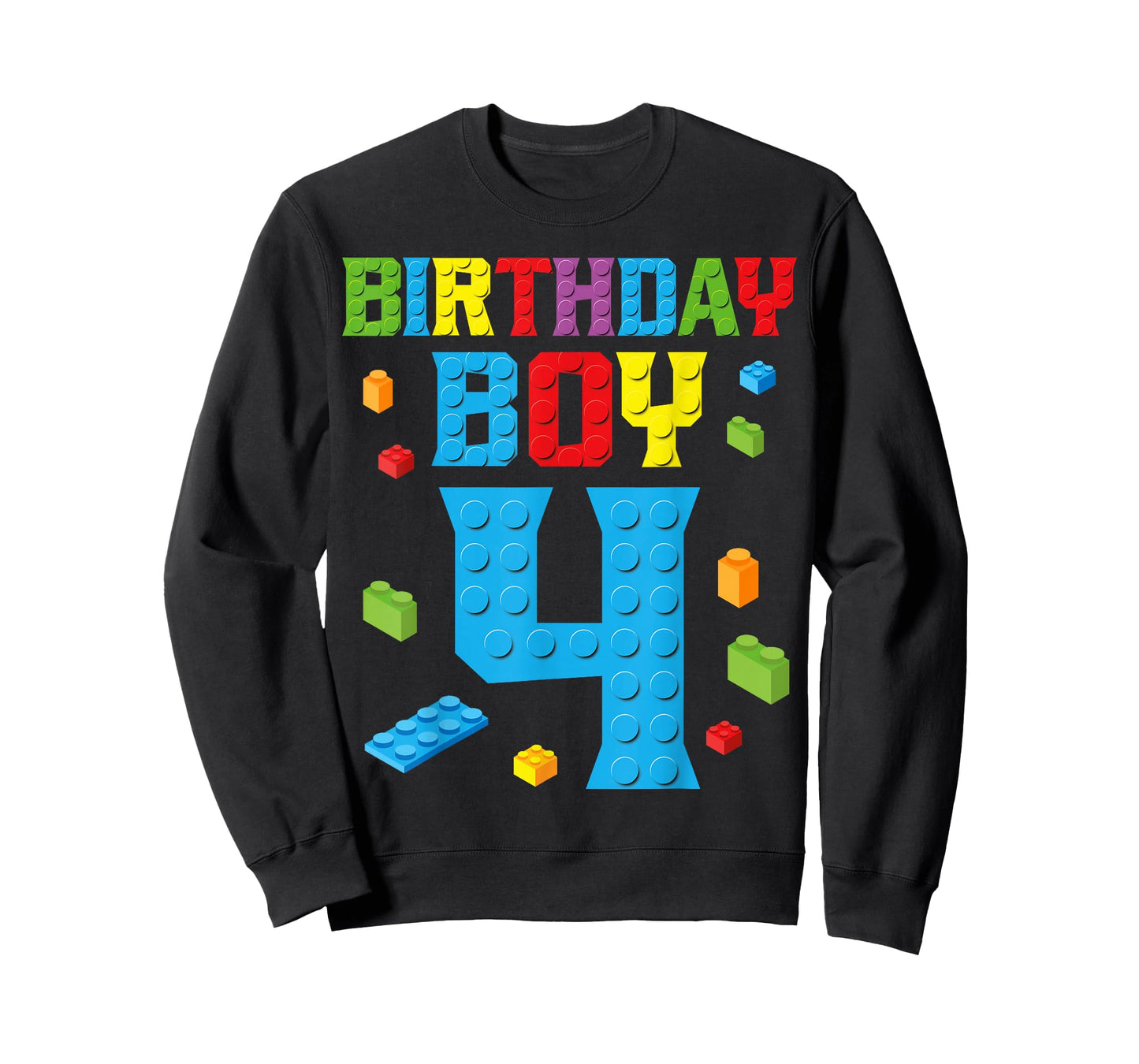 Master Builder 4th Birthday Boy 4 Four Year Building Bricks T-Shirt