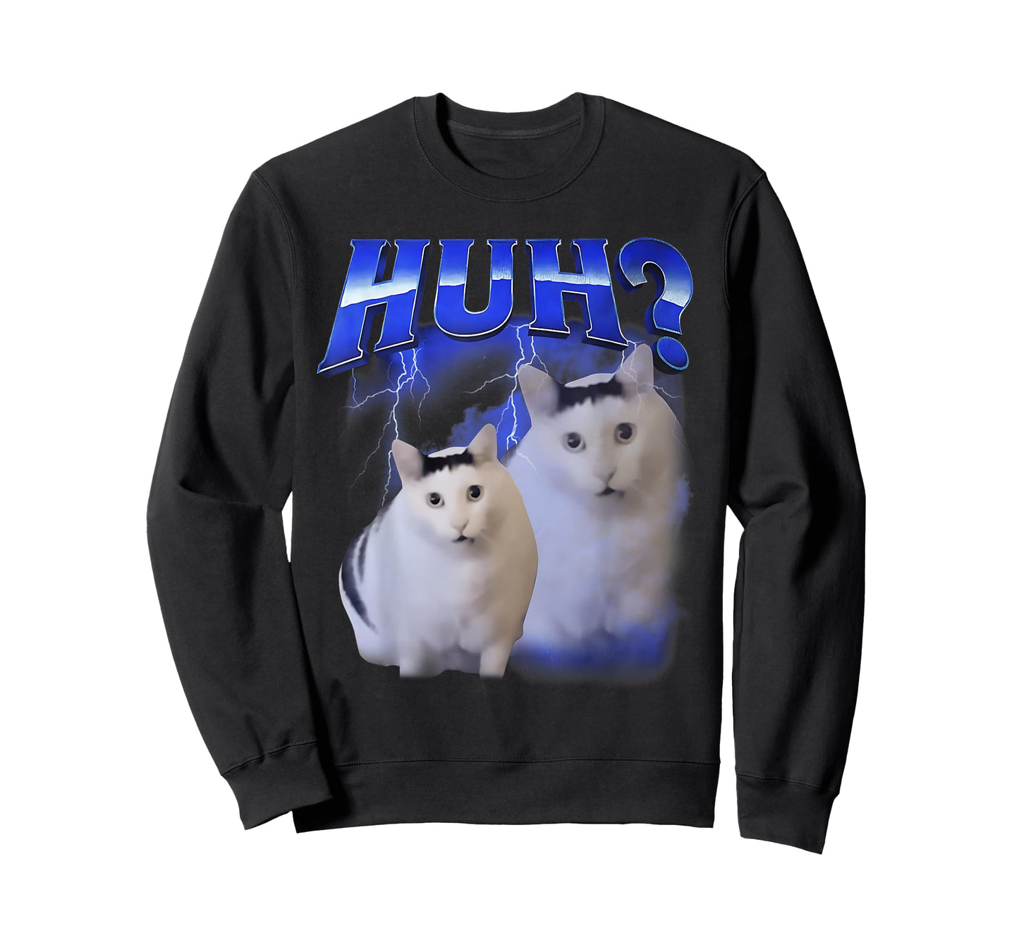 HUH Funny Dank Cat Meme For Woman & Man Unhinged Goofy Cats T-Shirt