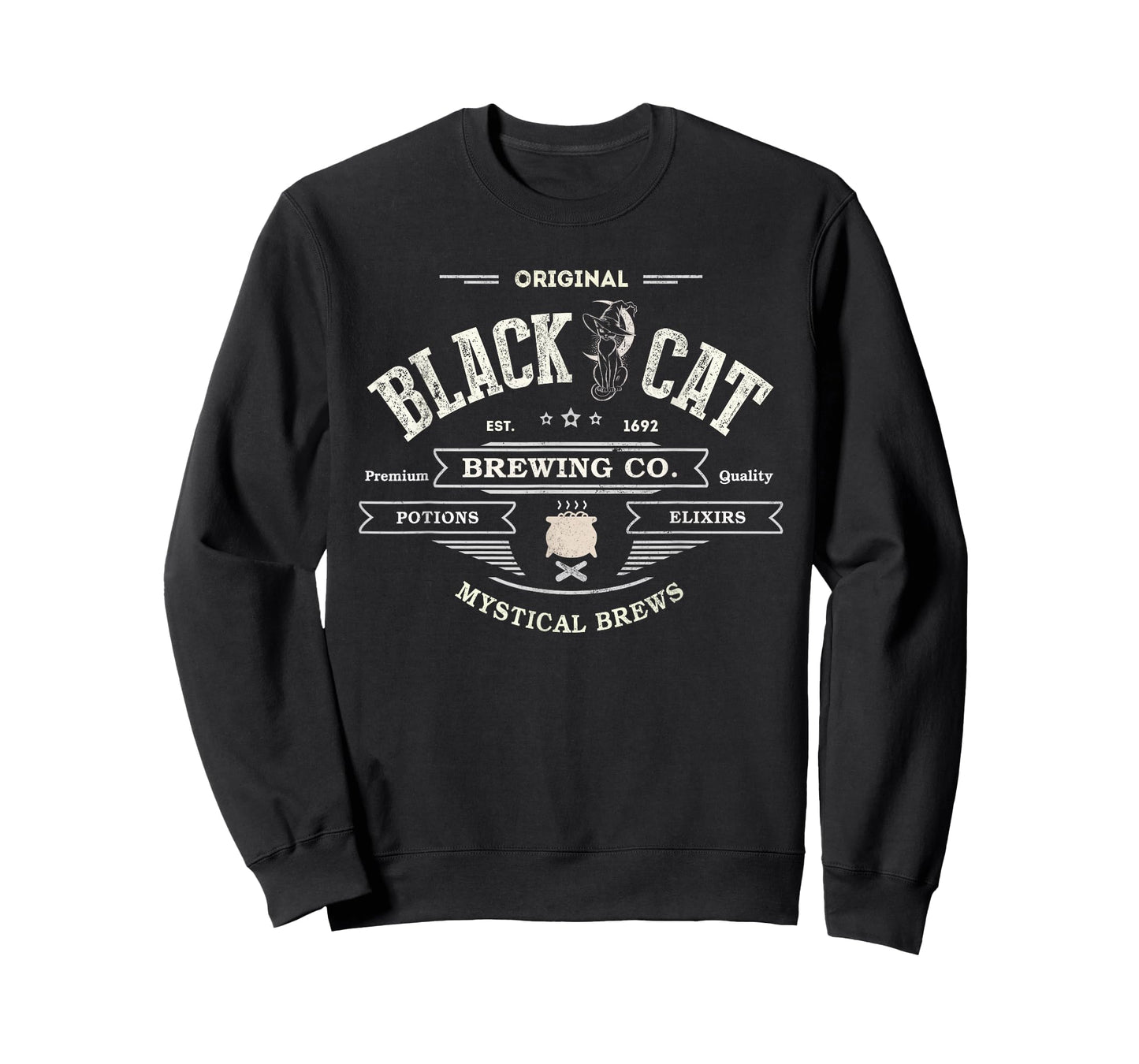 Cute Black CAT Witch Brewing CO Potions Coffee Magical Wicca T-Shirt