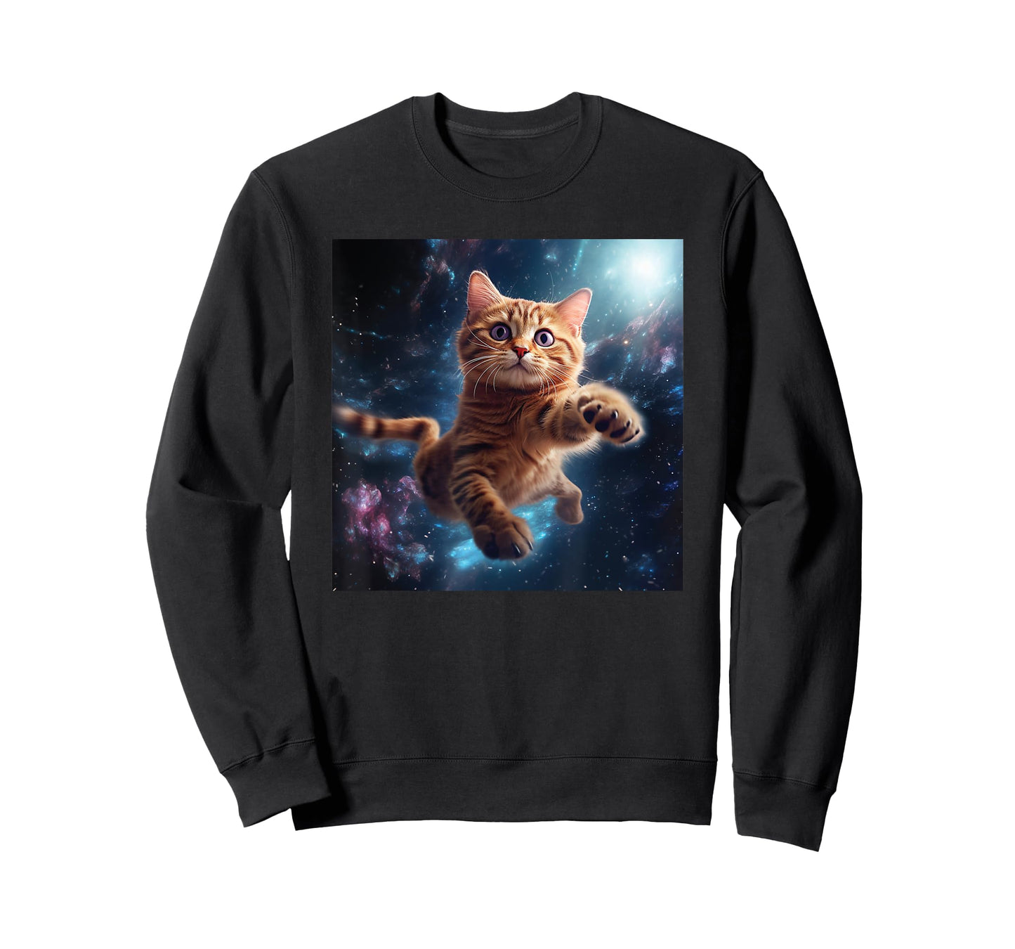 Cat flying stars for Lover Cats Kitty Galaxy Kitten Univers T-Shirt