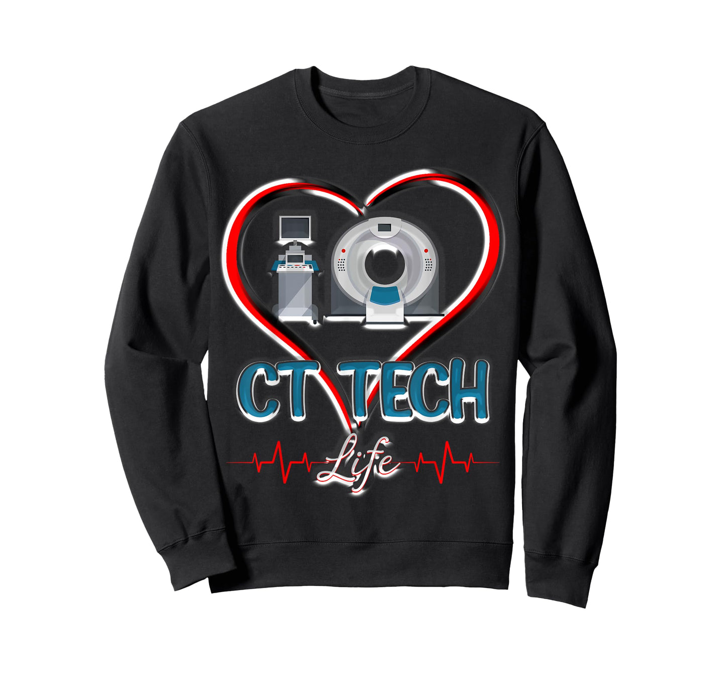 CT Tech Life Heart Funny Technologist T-Shirt