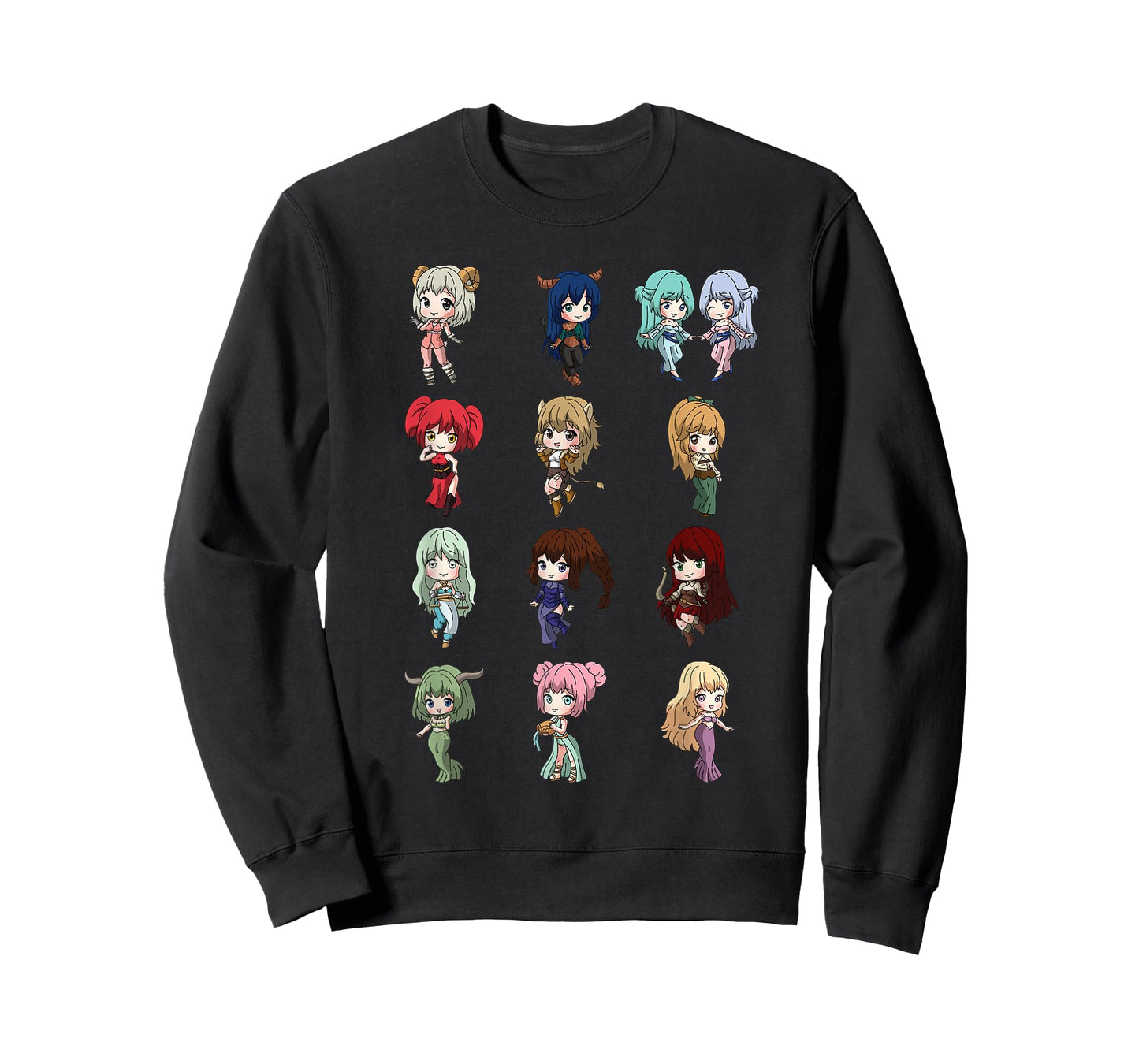 12 Horoscope Kawaii Anime Girl Zodiac Signs Astrology T-Shirt