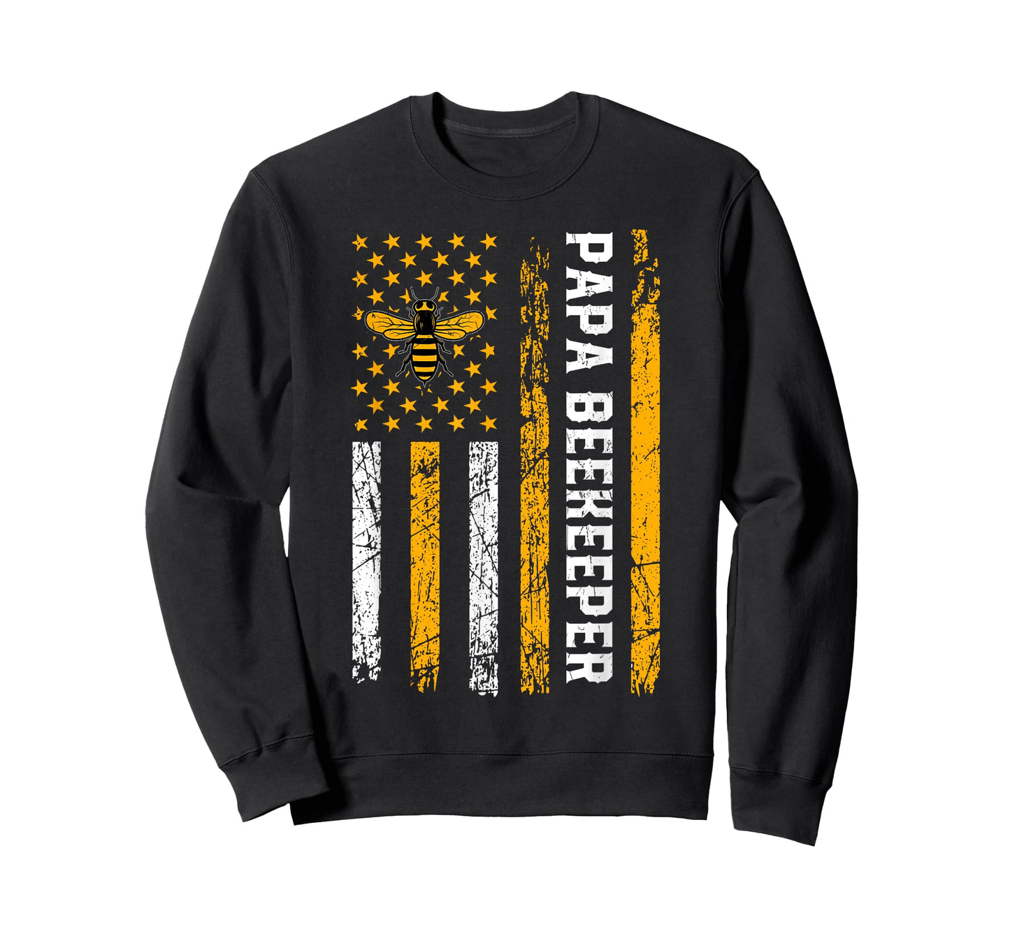 Papa Beekeeper - American Flag Bees Honey Apiarist Lover Dad T-Shirt