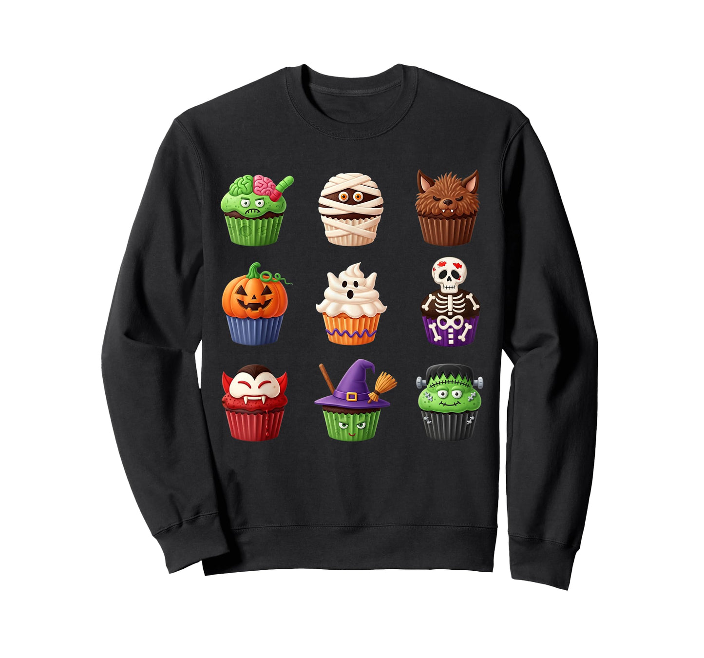 Cute Halloween Bakery Cupcake Dessert Men Women Boy Girls T-Shirt