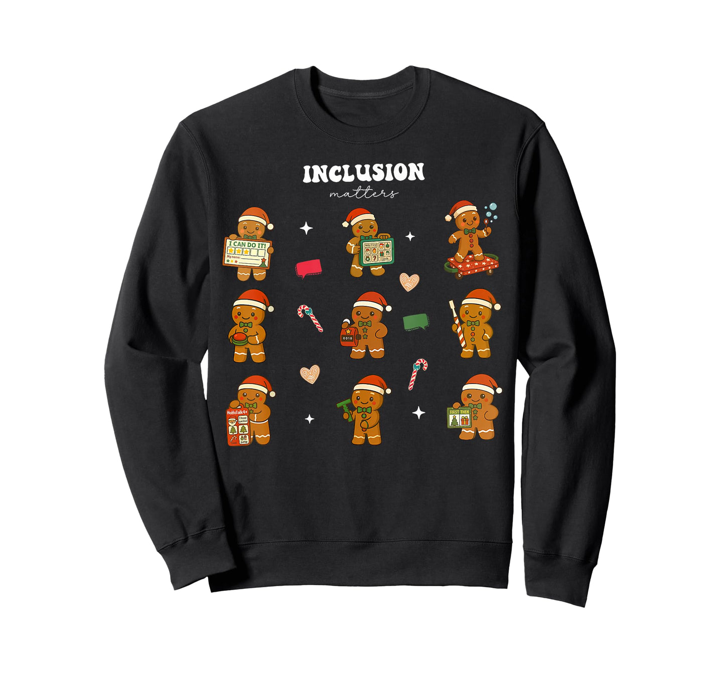 Christmas Inclusion Matter Gingerbread Neurodivergent Autism T-Shirt