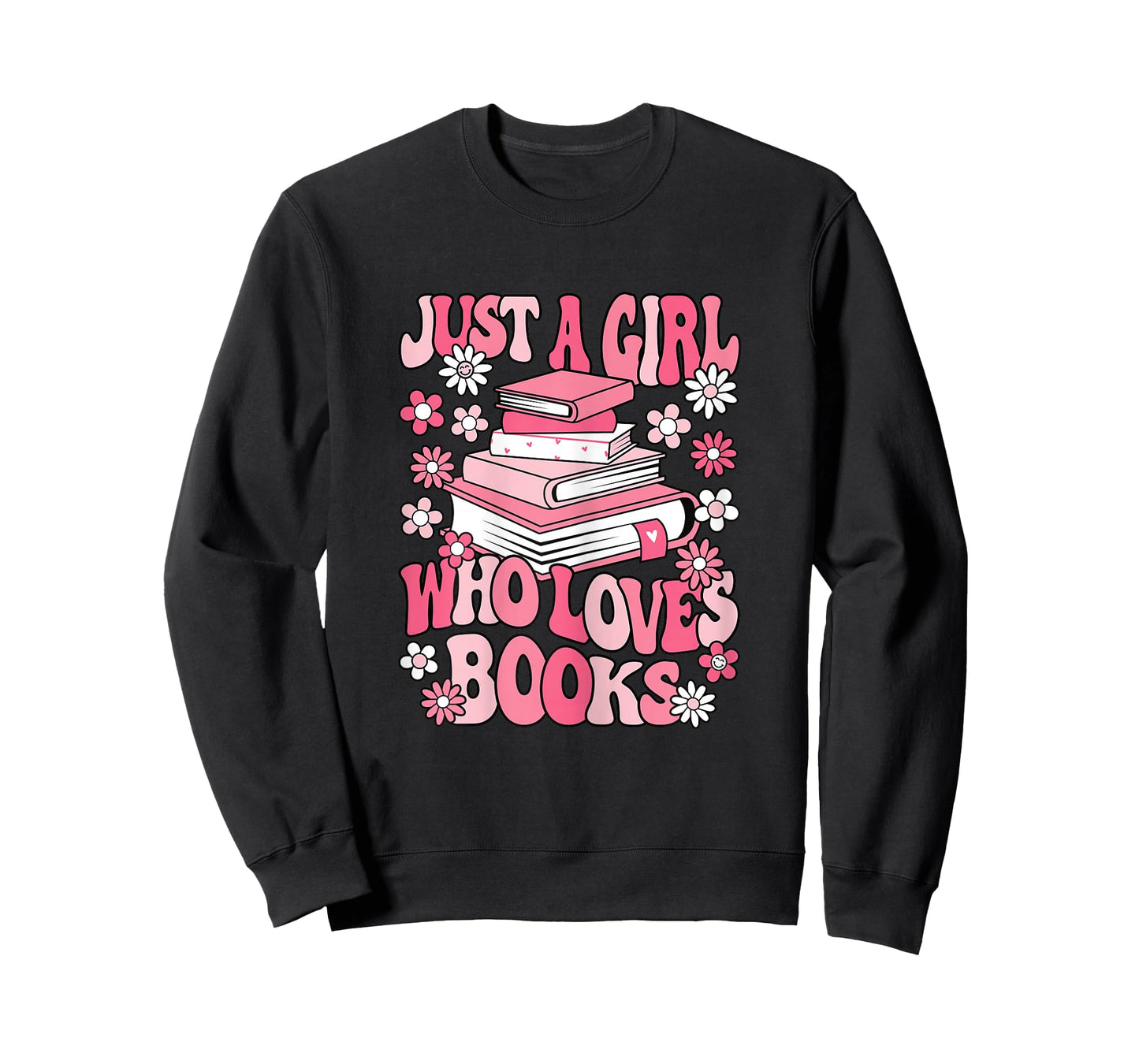 Just A Girl Who Loves Books Read Reading Bookworm Girls Kids T-Shirt