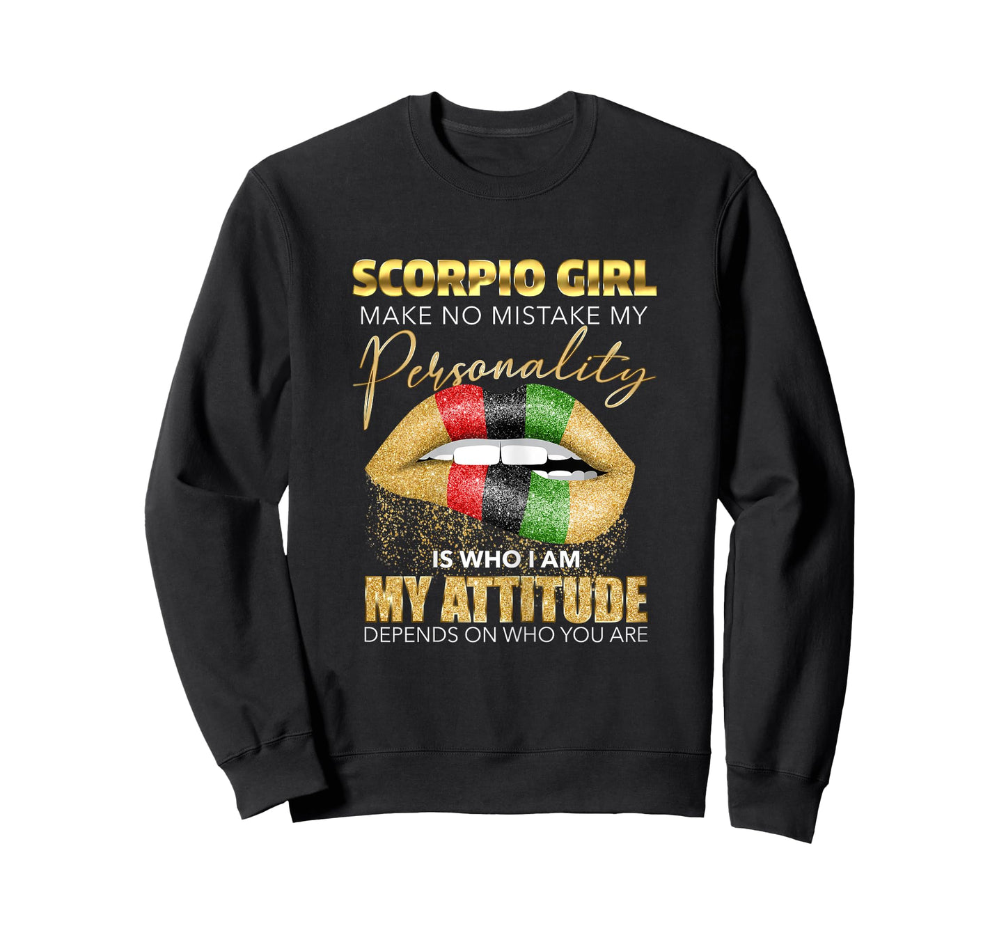 Scorpio Girl Womens Melting Lips Black Zodiac Birthday Cute T-Shirt