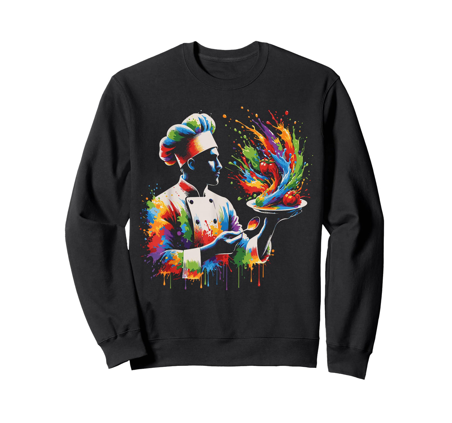 Colorful Chef Design with Splash Art, Kitchen Cooking Lovers T-Shirt