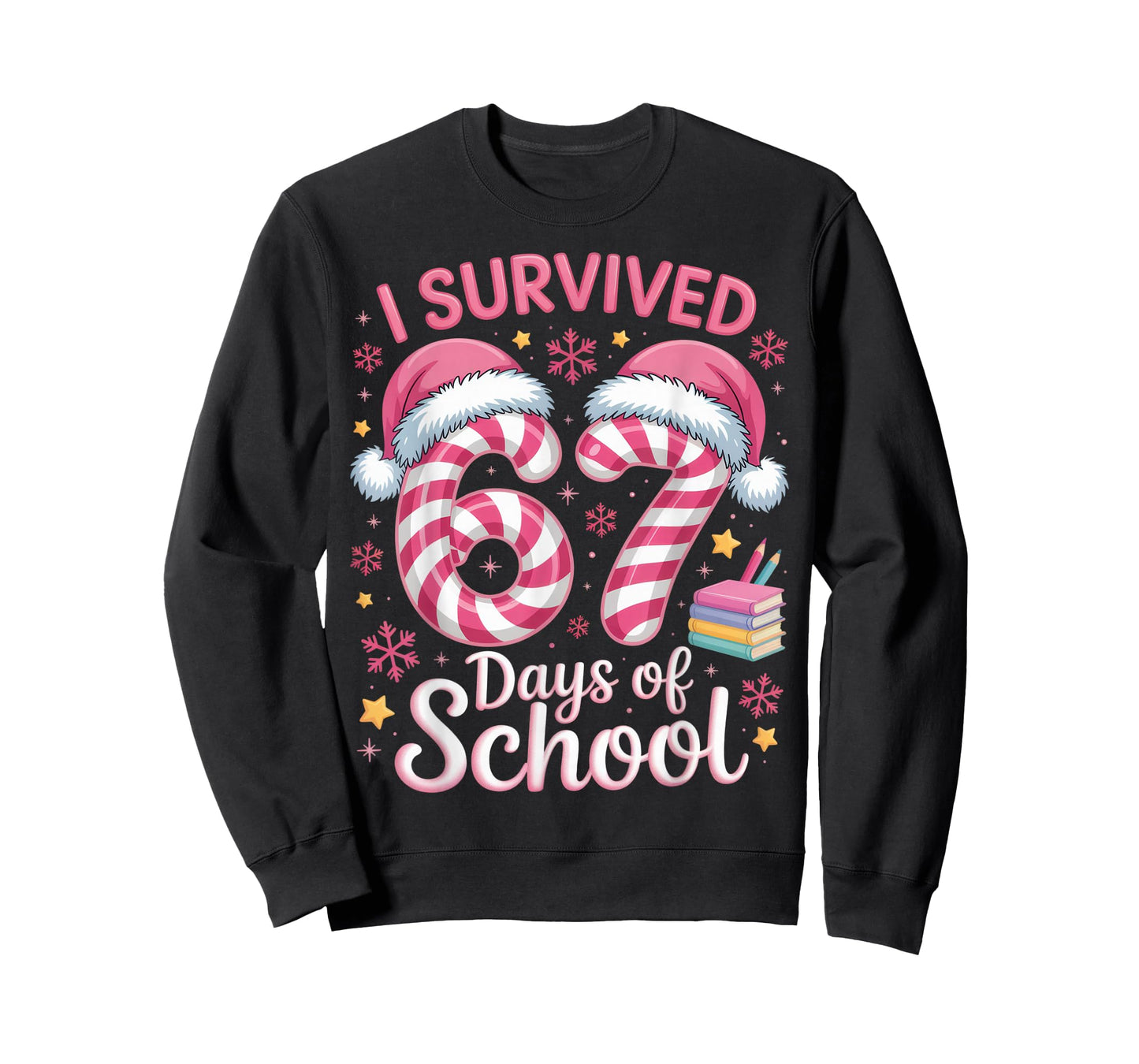 I Survived 67 Days of School Funny Student Winter Holiday T-Shirt