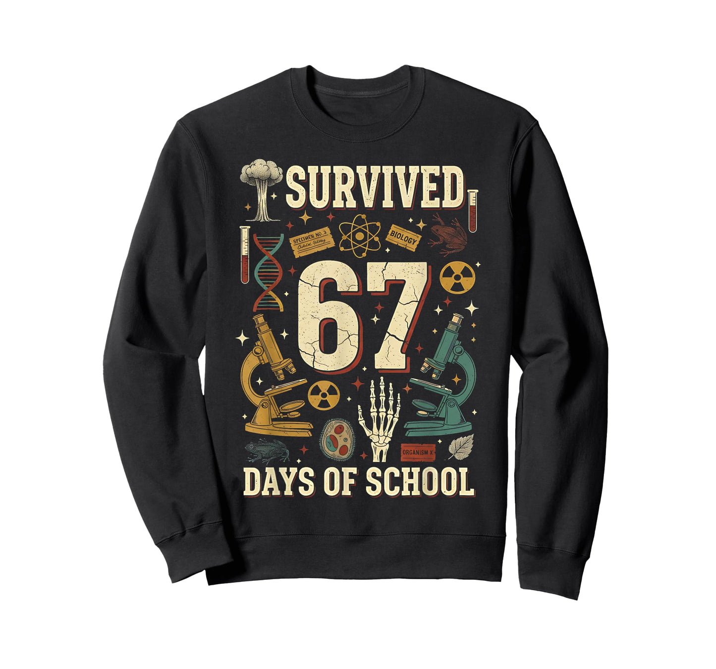 Funny 67 Meme Science I Survived 67 Days of School Six Seven T-Shirt