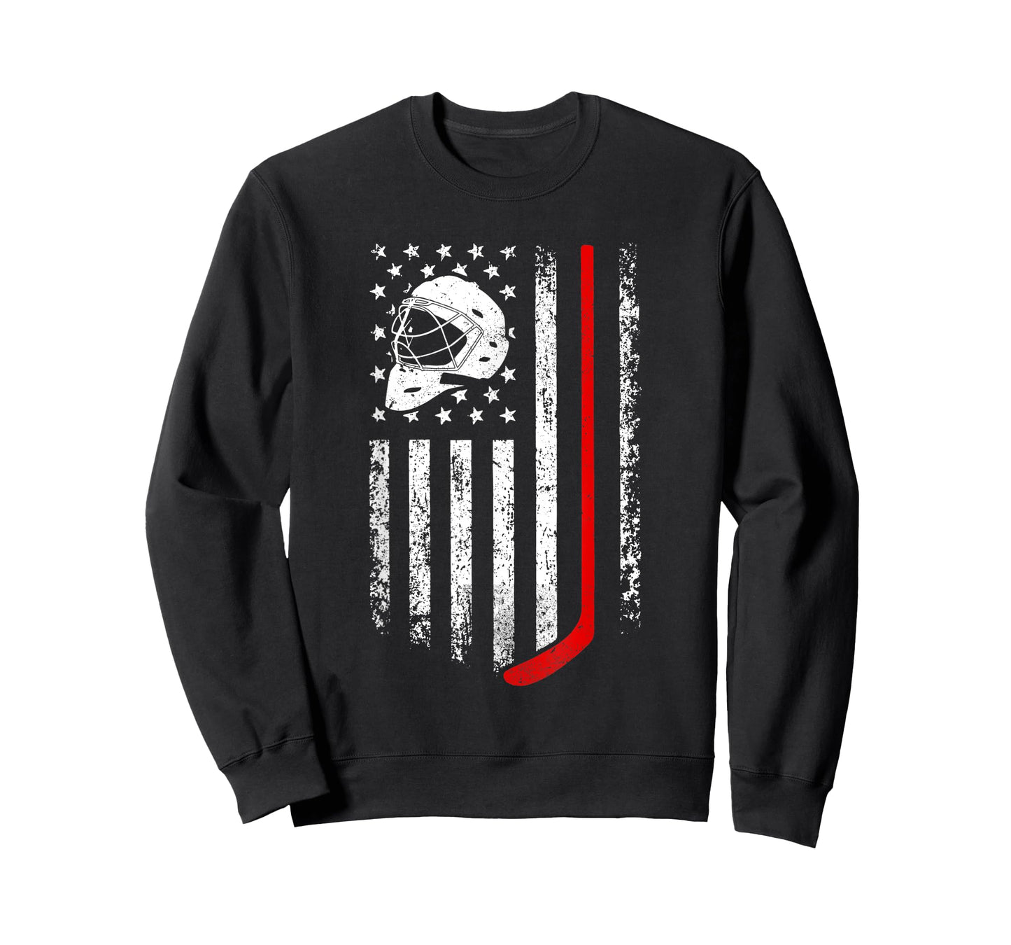 Hockey American Flag Cool Ice Hockey Player Men Women Boys T-Shirt
