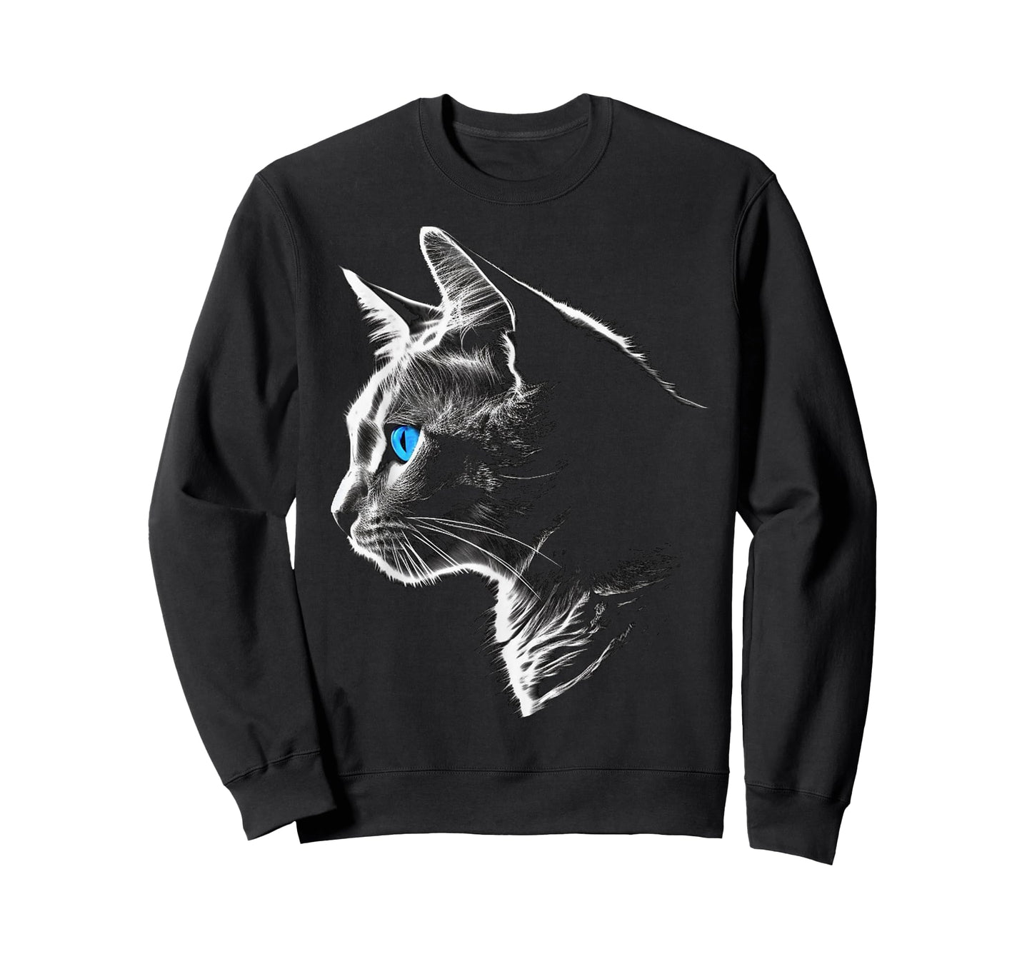 Cat Blue Eyes - Pet Animal Art Cat T-Shirt for Men Women Kids