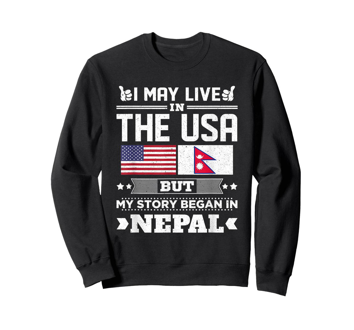 I May Live In USA But My Story Began In Nepal Flag T-Shirt