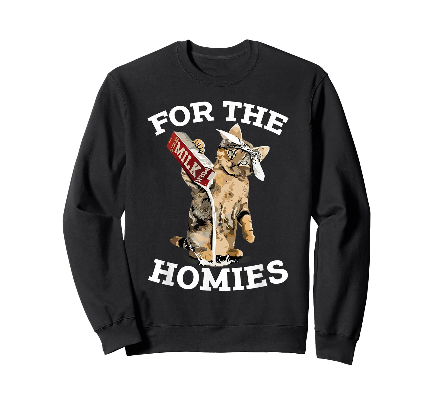 For The Homies Cat Pouring Milk Funny Meme Cute Milk Cats T-Shirt