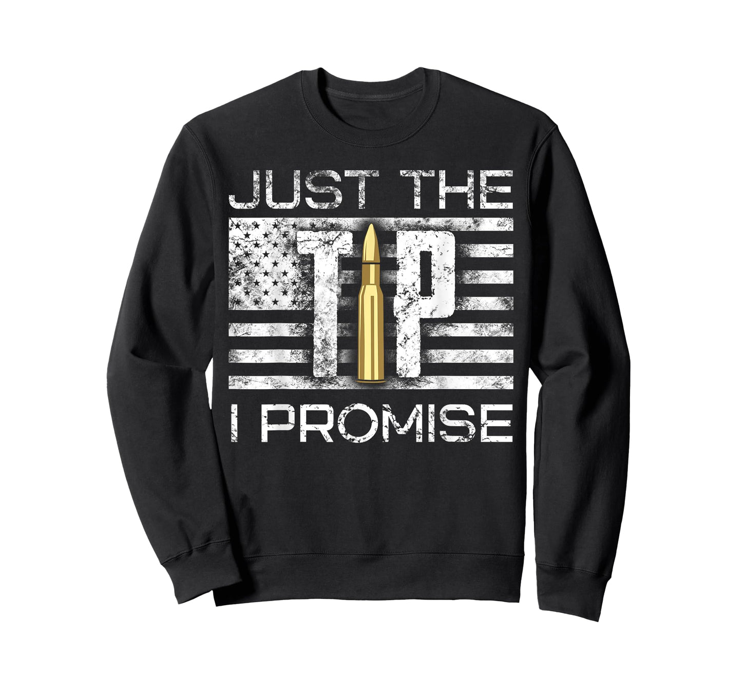 Bullet Tip Tee's Just The Tip I Promise Gun Lover Graphic Design Men's Black Cotton Blend T-Shirt