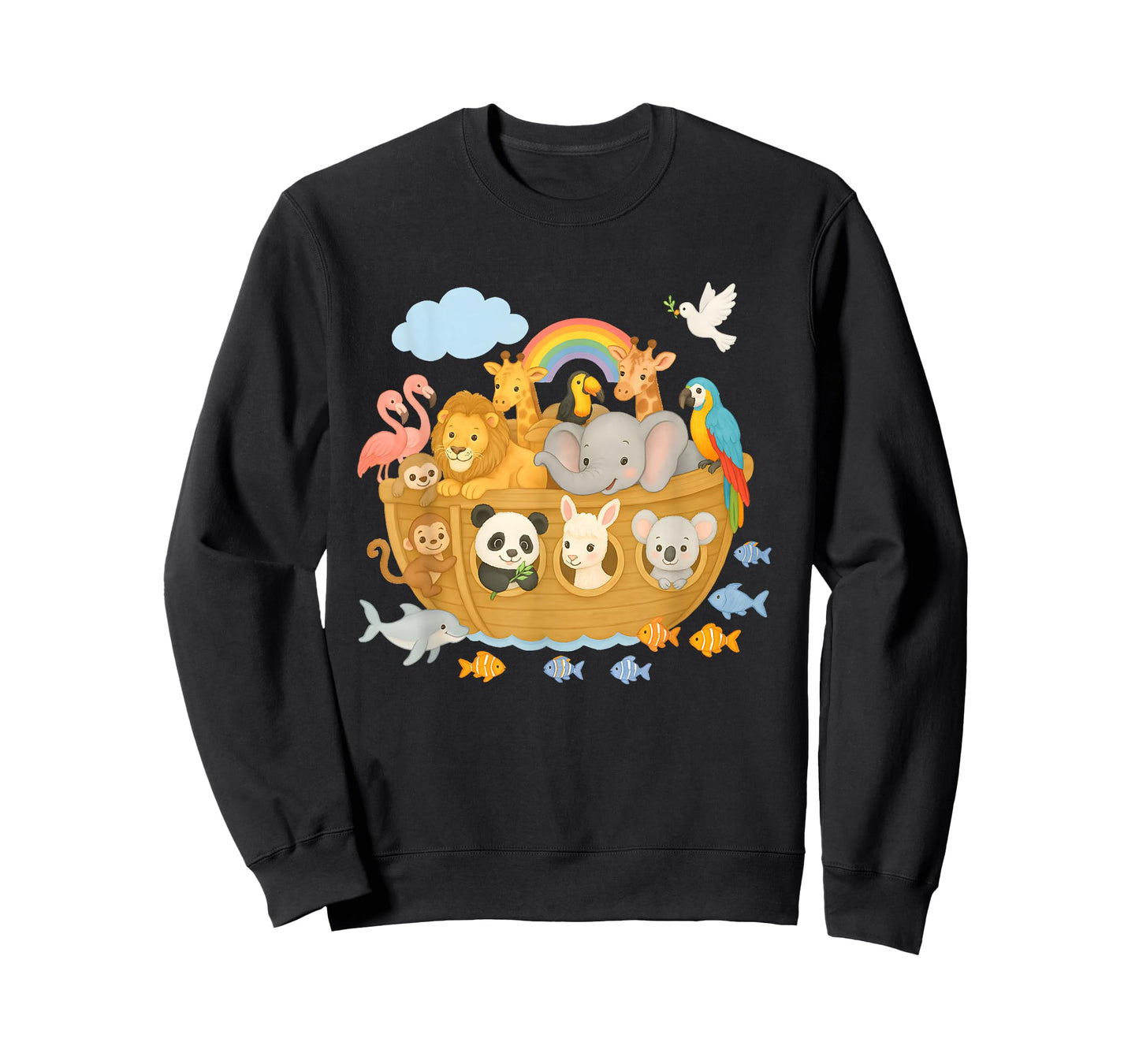 Cute Archa Noah Animal Boat Bible Story Children's Design T-Shirt
