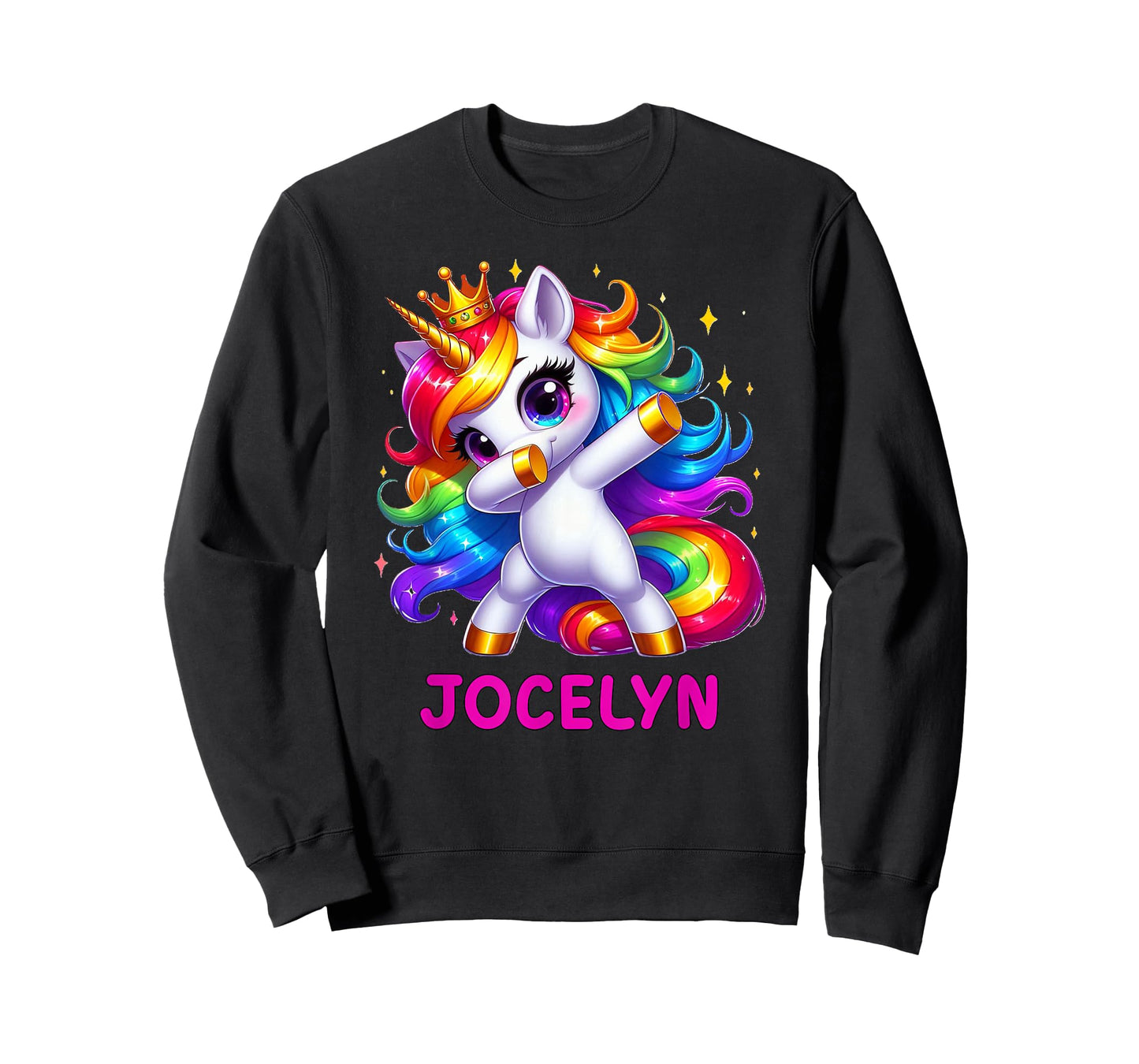 JOCELYN Personalized Name Dabbing Unicorn Birthday Queen T-Shirt