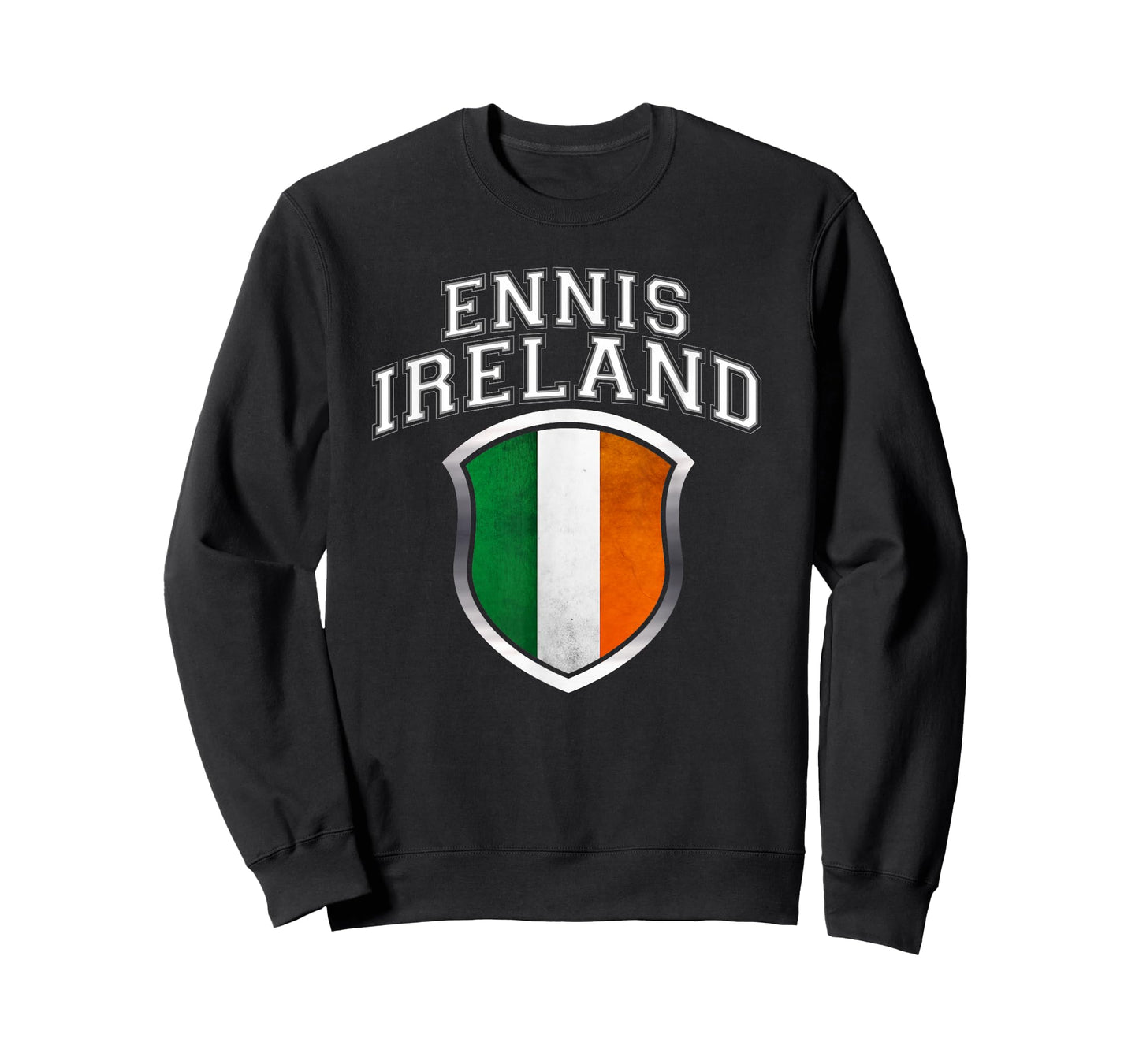 Ennis Ireland T Shirt with Grunge Irish Flag Crest T-Shirt