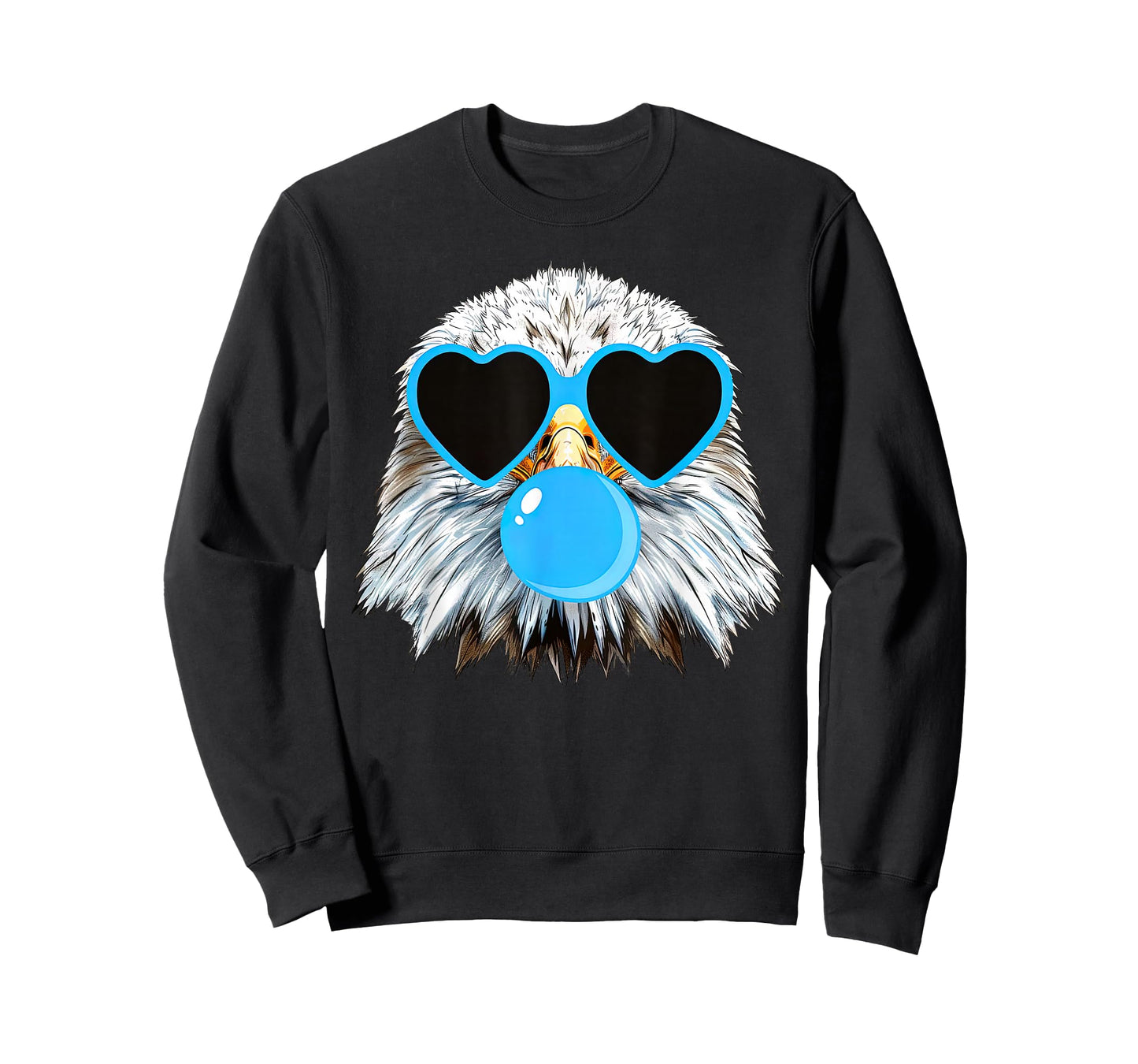 Cute Eagle Blowing Bubblegum Wearing Heart Glasses Costume T-Shirt