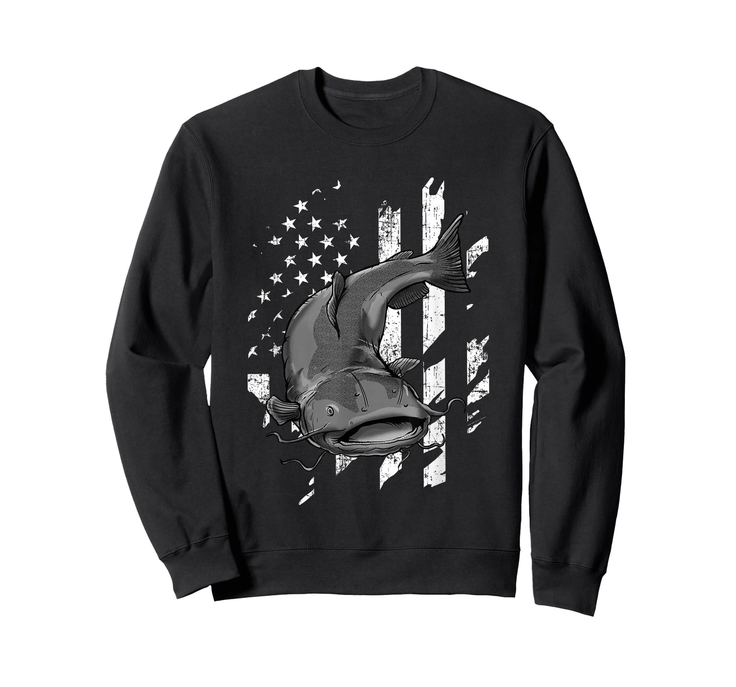 Catfishing American Flag - Catfish Angler Fisherman T-Shirt