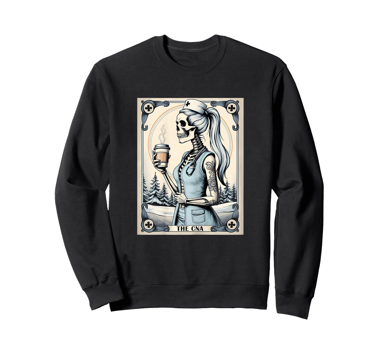 Certified Nurse Assistant Tarot Card Skeleton CNA Halloween T-Shirt