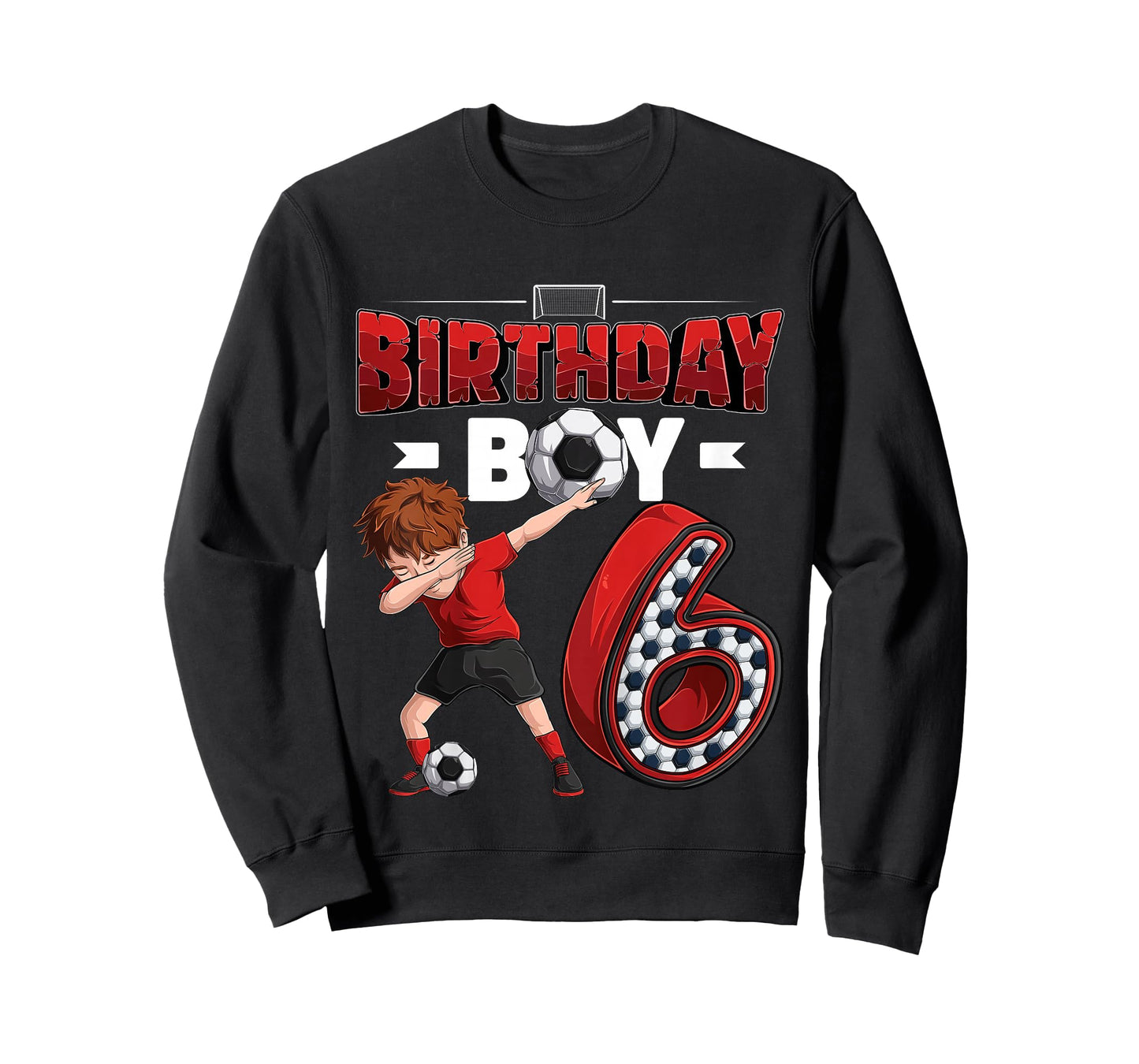 Kids dabbing boy 6 year old Soccer Player 6th birthday party T-Shirt